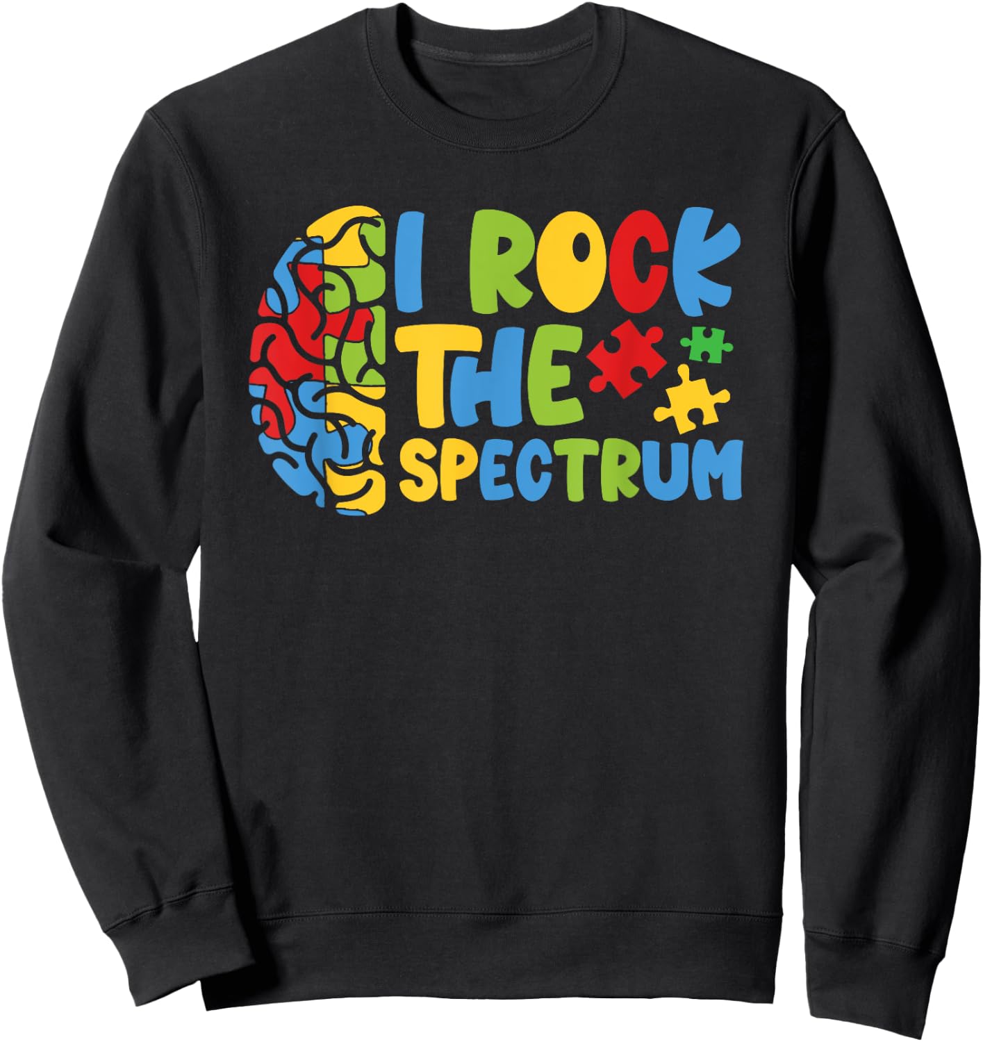 Autistic Autism Awareness Boys Toddler I Rock The Spectrum Sweatshirt - Sweatshirt | Black