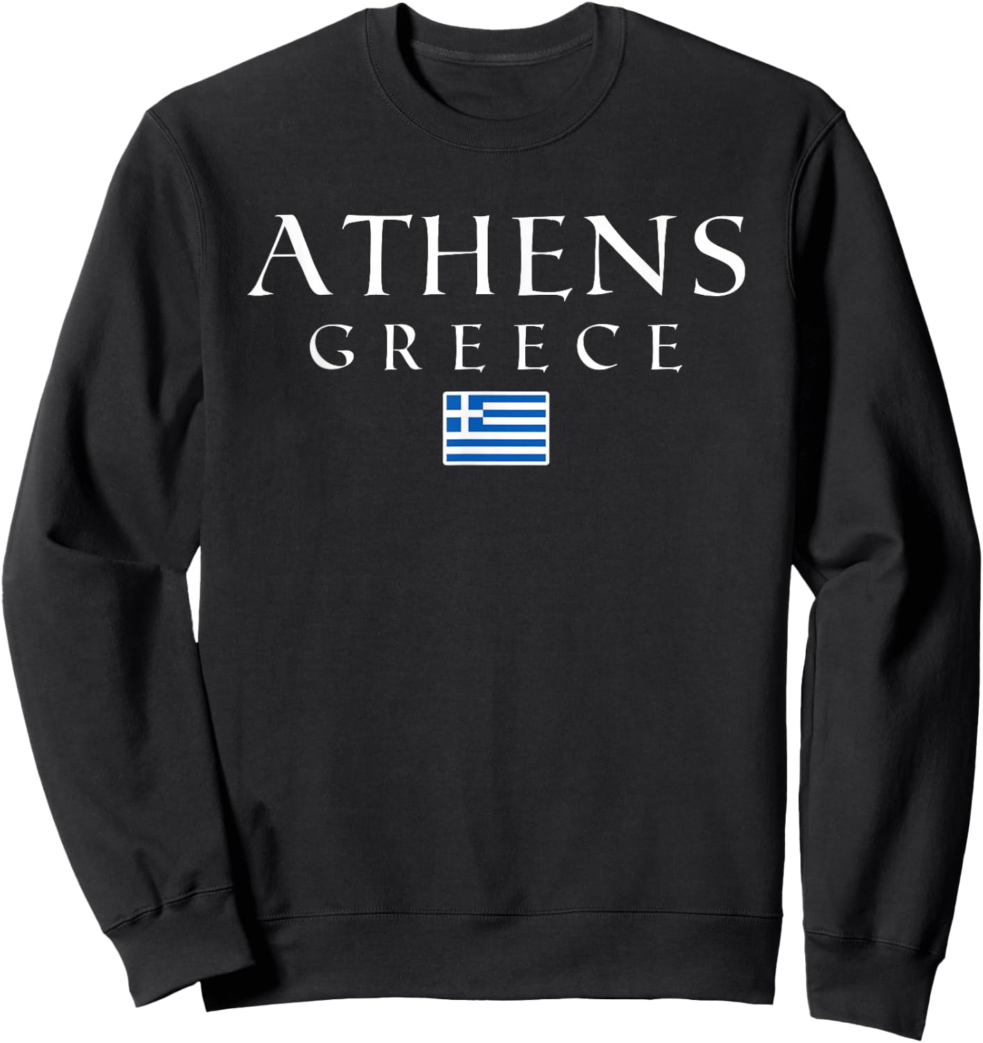 Athens Greece Flag Vacation Athens Souvenir Greek Sweatshirt - Sweatshirt | Black