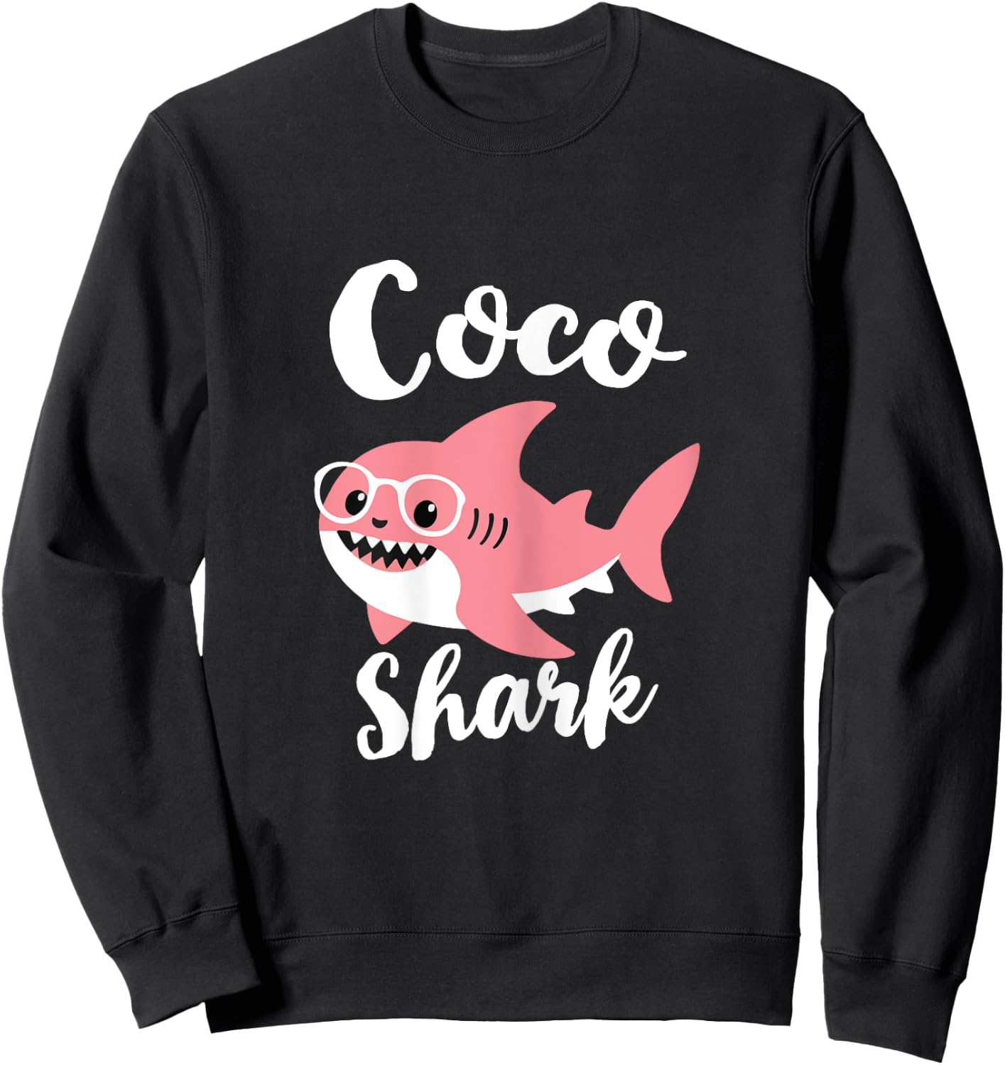 Coco Shark Mother's Day Grandma Funny Sweatshirt - Sweatshirt | Black