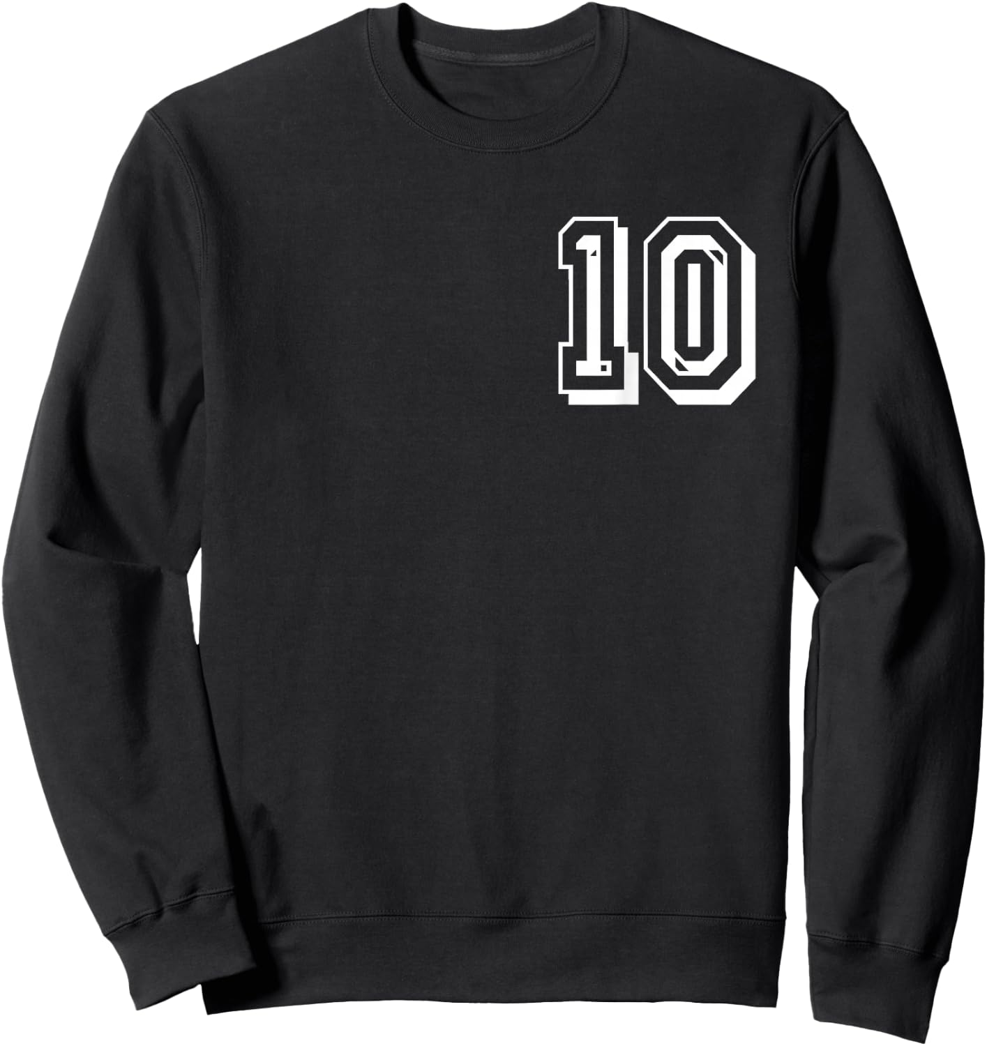 Front and Back Number 10 Jersey My Favorite Player #10 Sweatshirt - Sweatshirt | Black