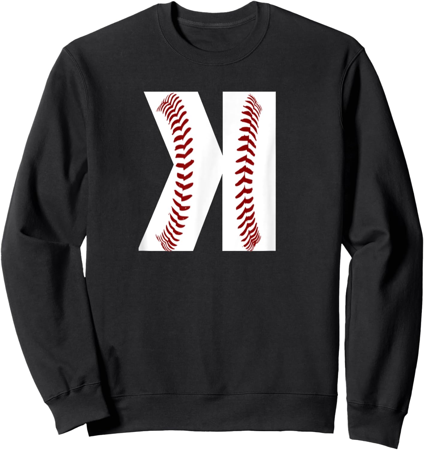 Boys Pitcher Backwards K Baseball Stitches Graphic Art Gift Sweatshirt - Sweatshirt | Black