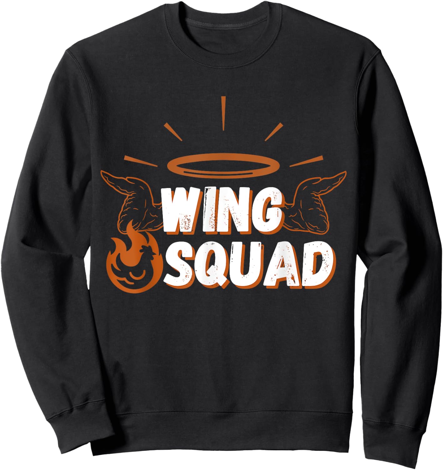 Chicken BBQ Wings Squad Family Party Wing lovers , Small, Black Sweatshirt - Sweatshirt | Black