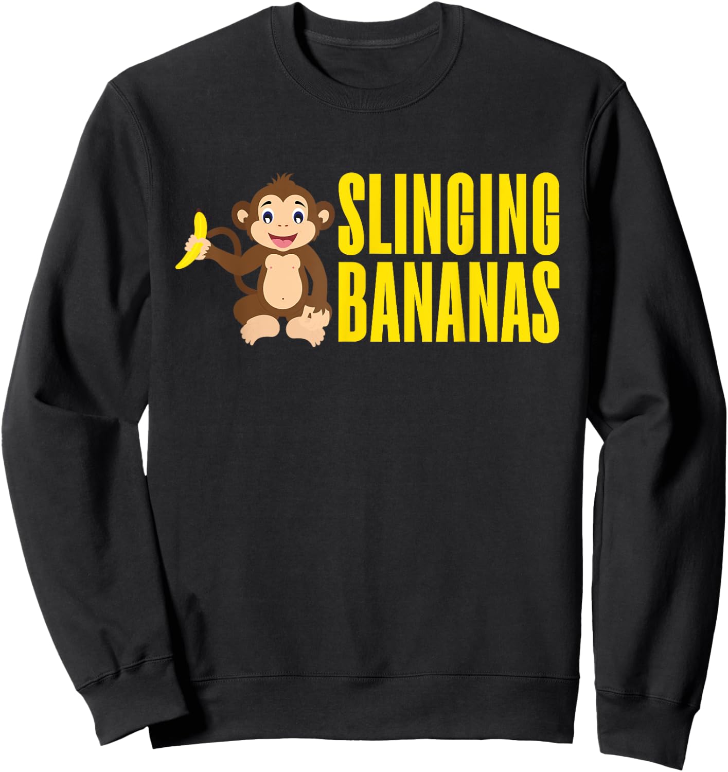 Slinging Bananas Monkey Sweatshirt - Sweatshirt | Black