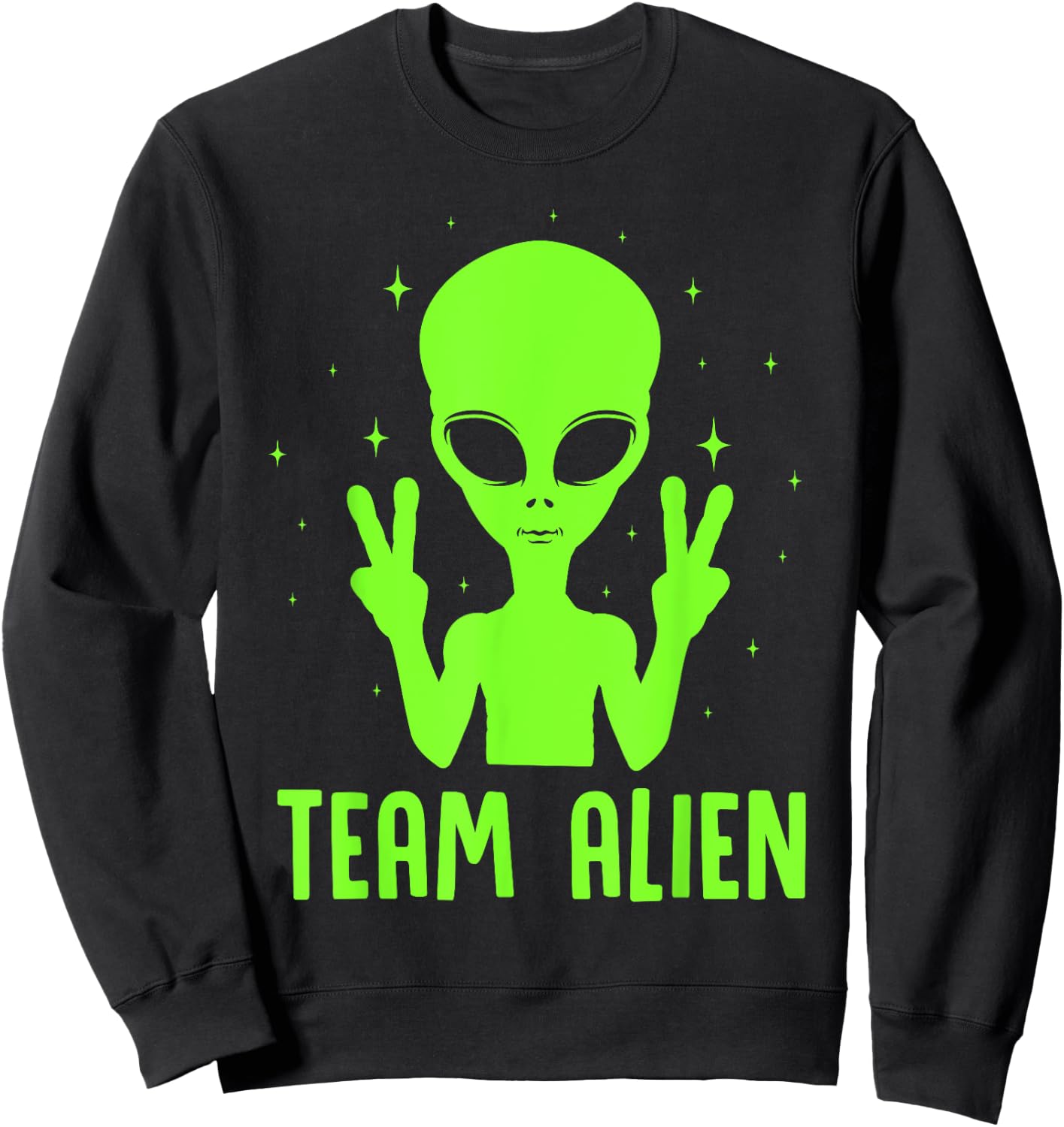 Alien Lover Funny UFO Abduction Team Alien Men Women Kids Sweatshirt - Sweatshirt | Black