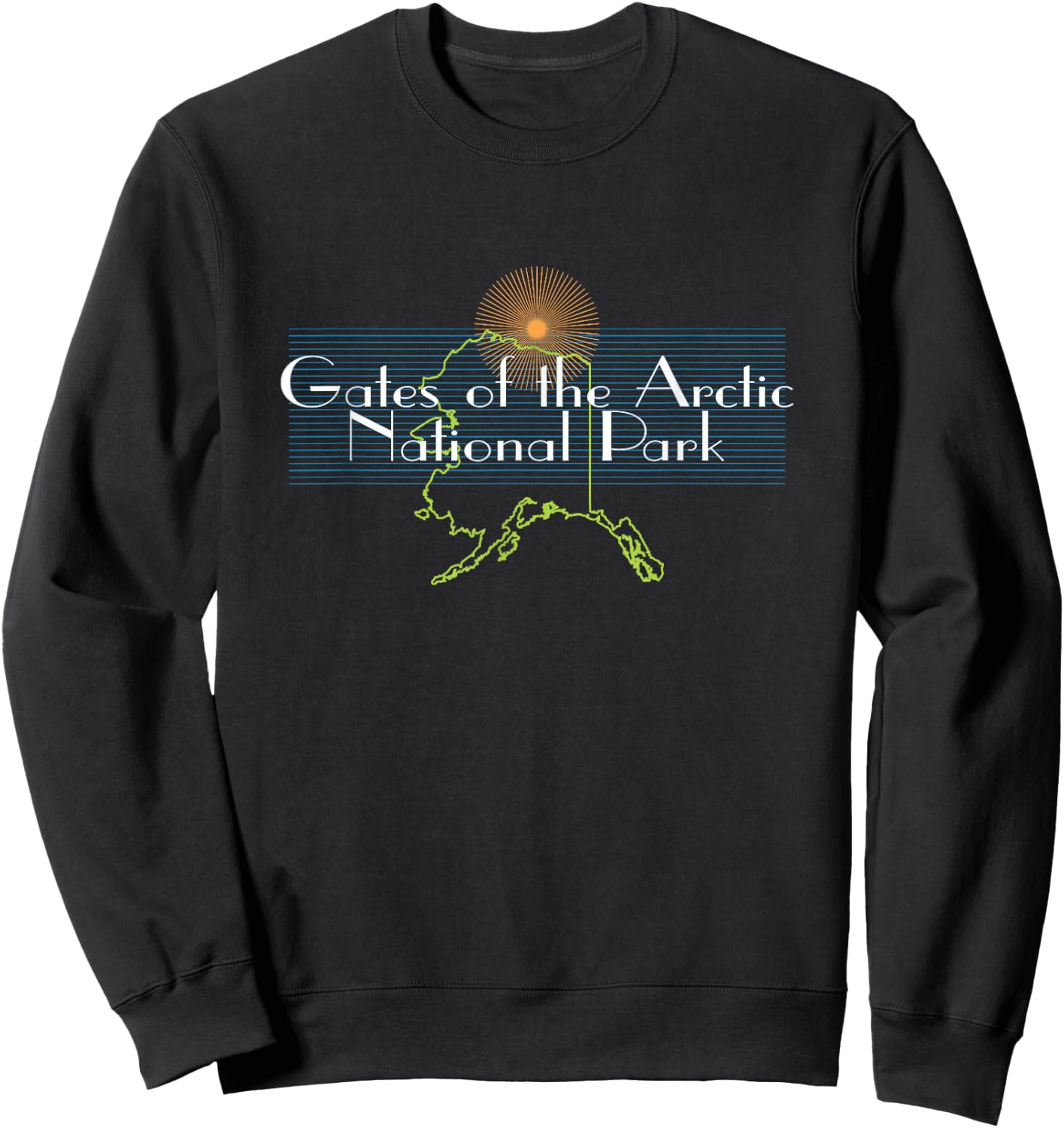 Gates of the Arctic National Park Alaska USA Travel Souvenir Sweatshirt - Sweatshirt | Black