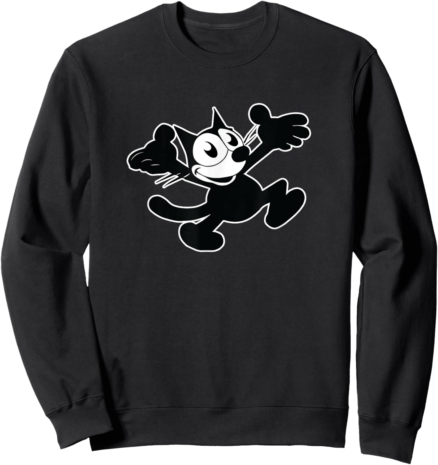 Felix Super Retro Cartoon Cat Big Hug Cartoon Vintage Sweatshirt - Sweatshirt | Black