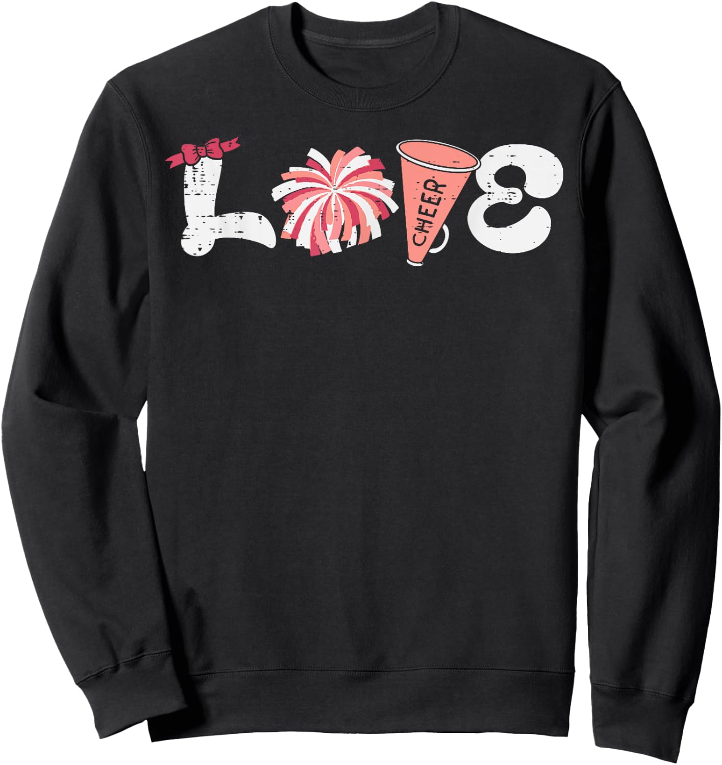 Cheerleader Love Cheerleading Cheer Squad Women Girls Kids Sweatshirt - Sweatshirt | Black