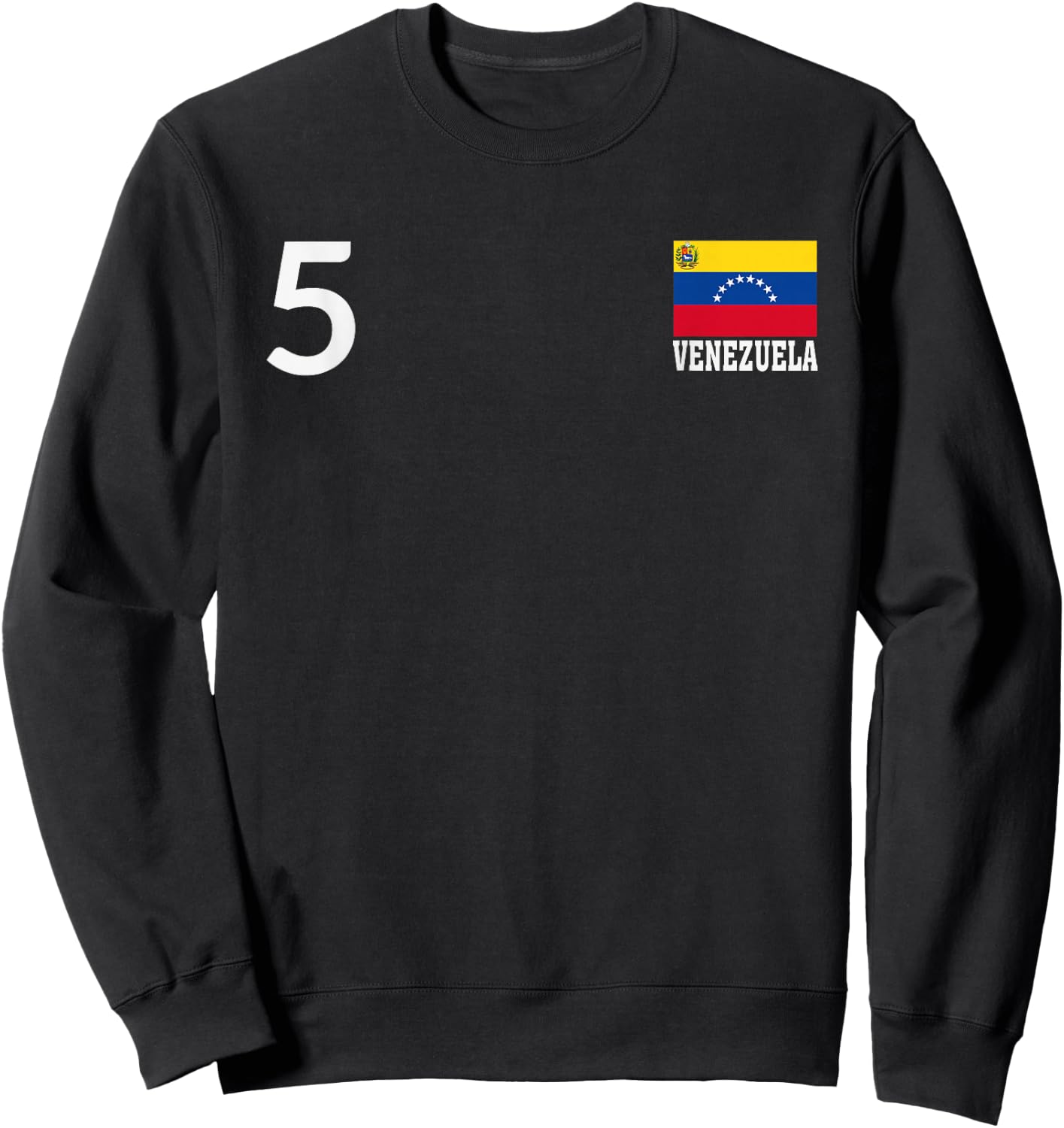 Venezuela Number 5 National Flag Country Heritage Sweatshirt - Sweatshirt | Black