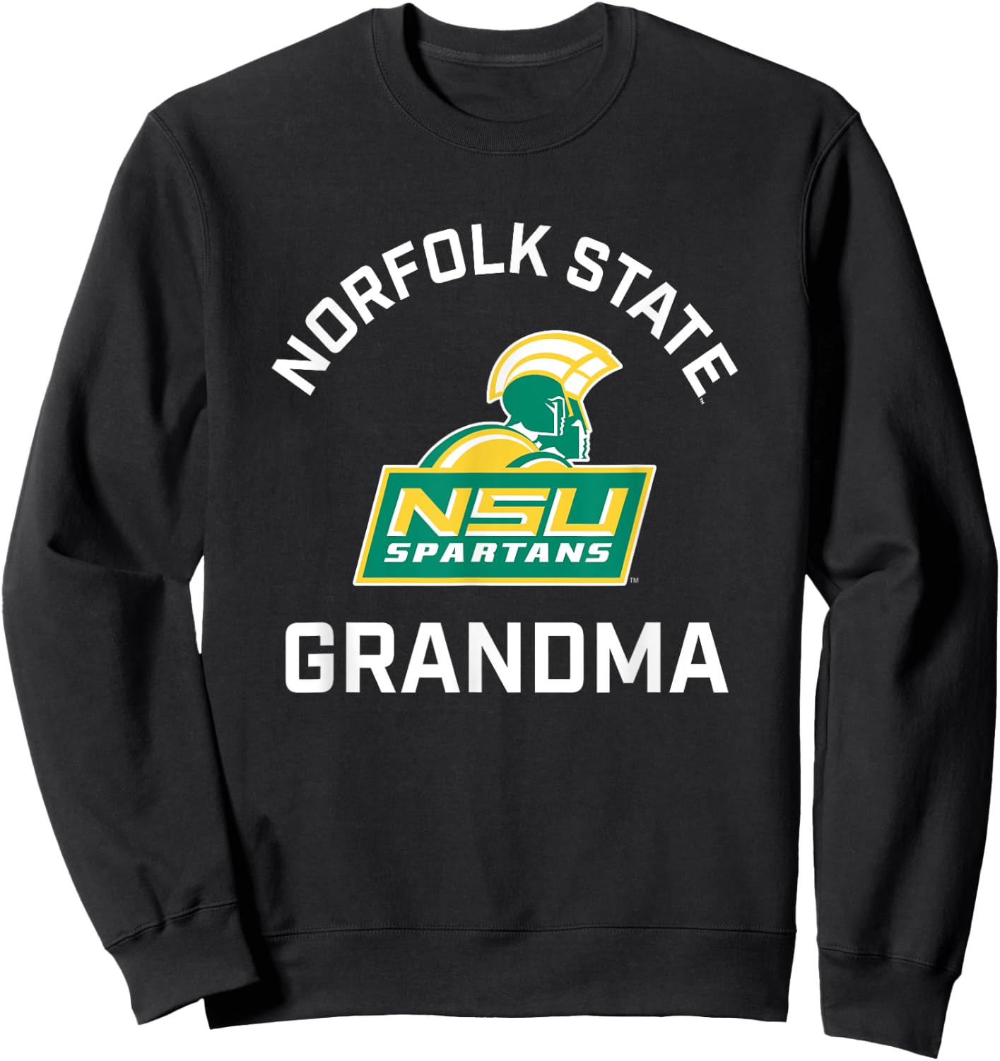 Norfolk State University Spartans Arched Grandma Sweatshirt - Sweatshirt | Black