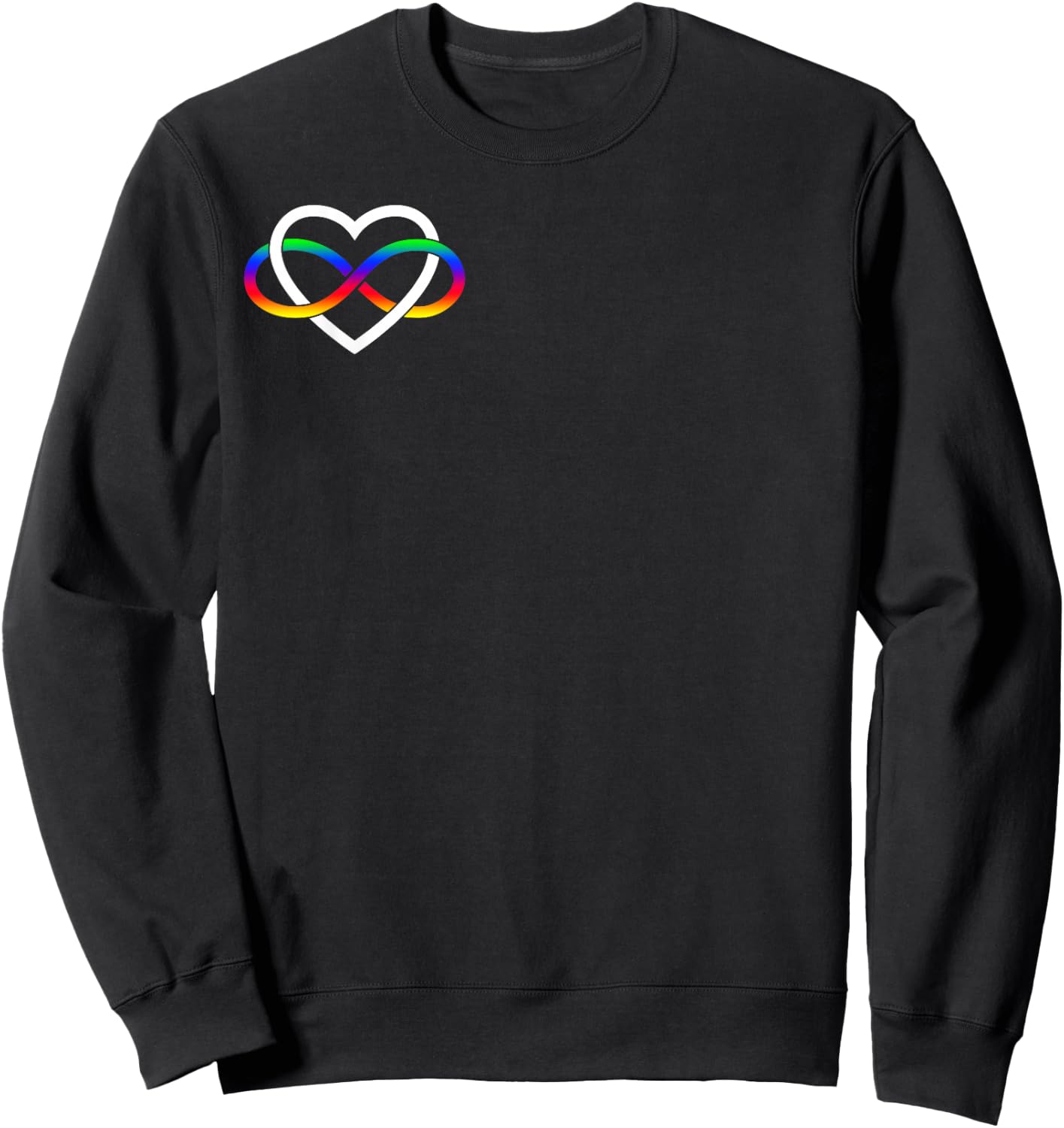 Autism Rainbow Infinity Symbol Autism Infinity Heart Simple Sweatshirt - Sweatshirt | Black