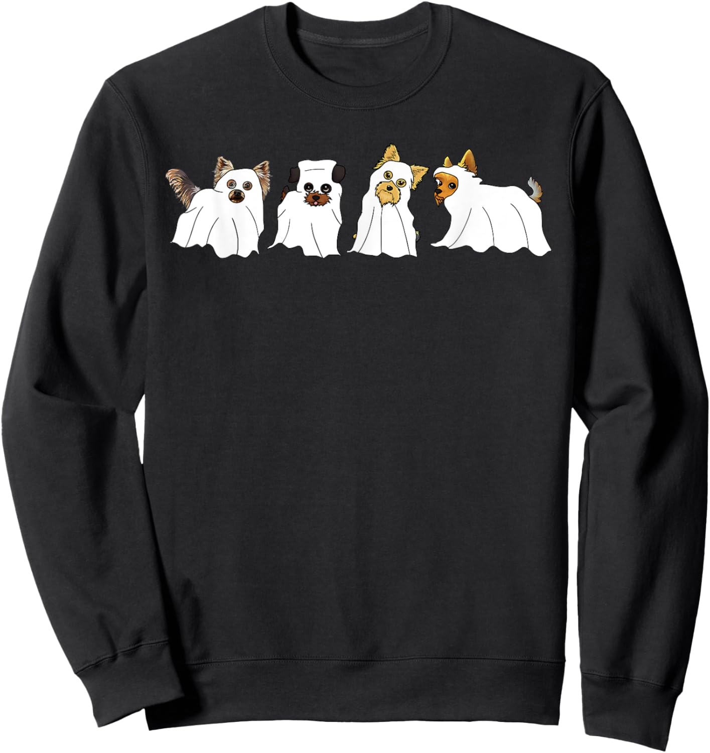 Funny Ghost Yorkshire Terrier Yorkie Dog Lover Halloween Day Sweatshirt - Sweatshirt | Black