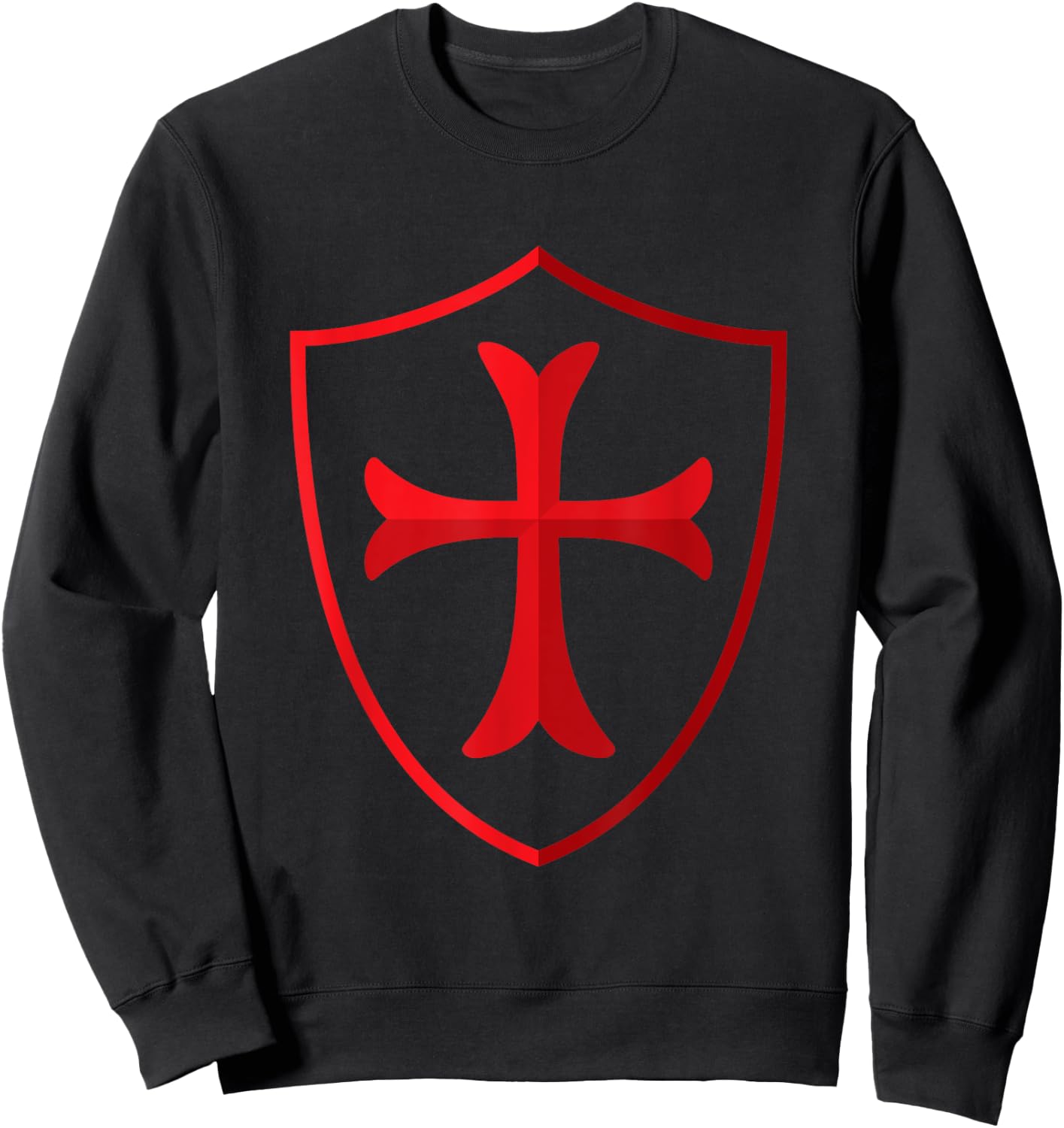 Crusader shirt Christian Knights Templar Cross and Shield Sweatshirt - Sweatshirt | Black