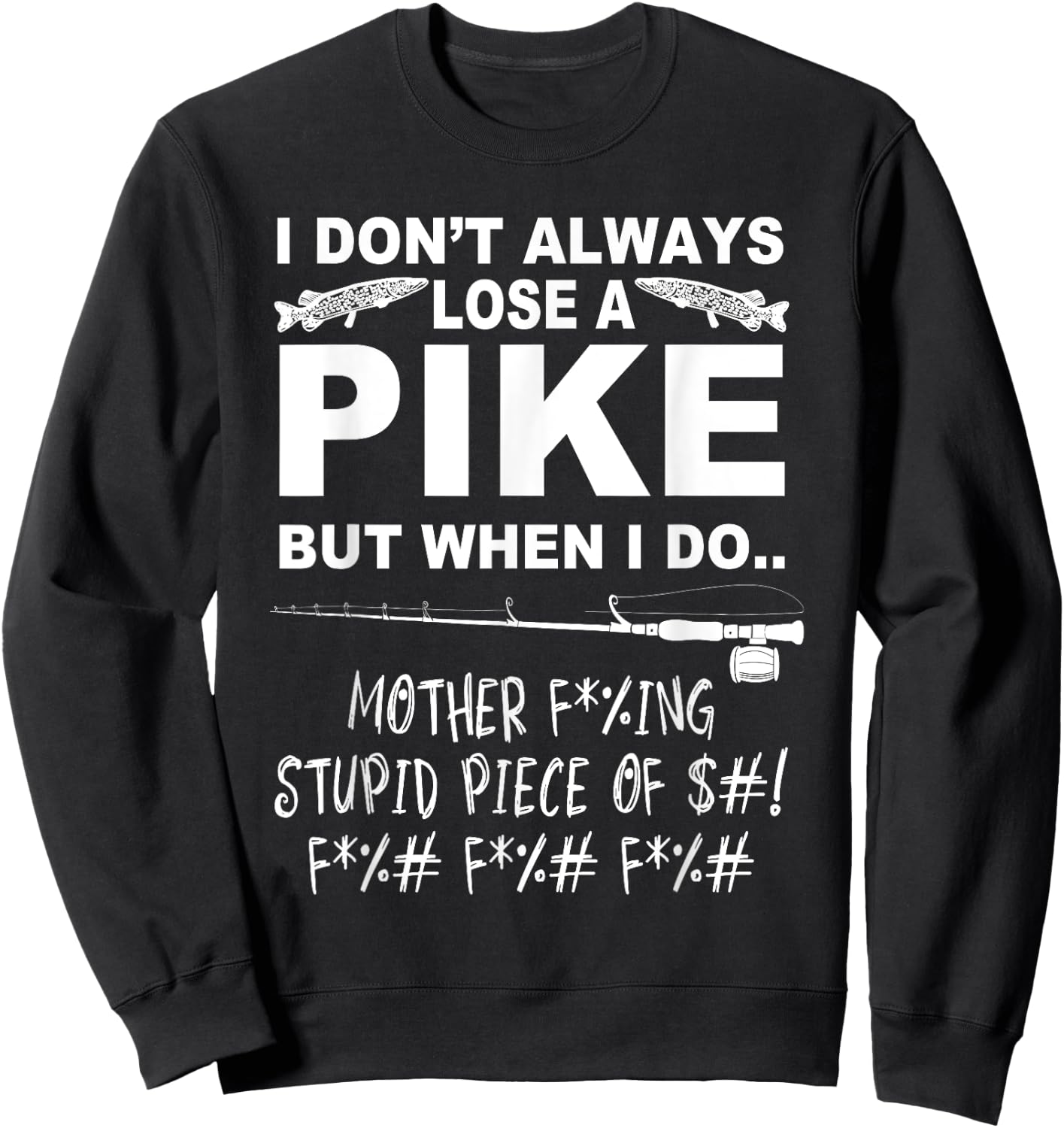 Pike Fishing - Youth Black Small Modern Northern Pike Fishing Sweatshirt - Sweatshirt | Black