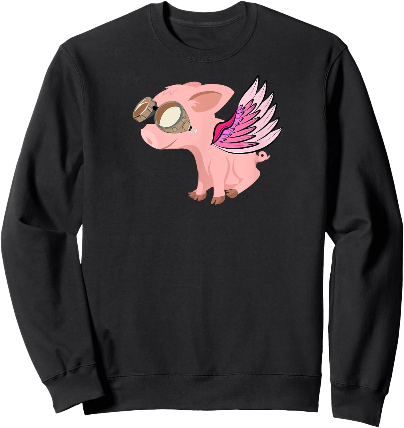 When Pigs Fly, Flying Pig Sweatshirt - Sweatshirt | Black