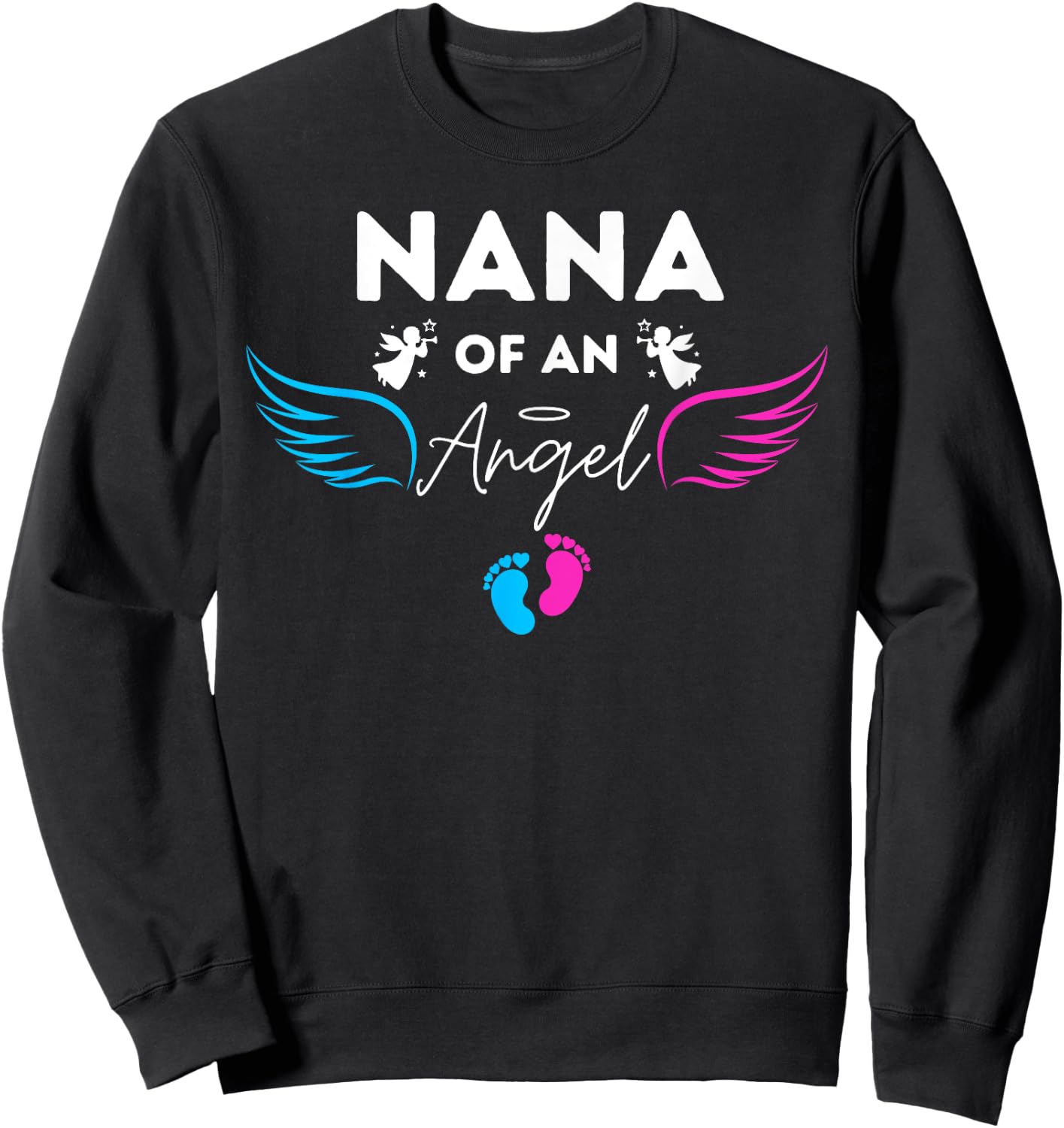 Nana Of An Angel Wings Baby Pregnancy Infant Loss October Sweatshirt - Sweatshirt | Black