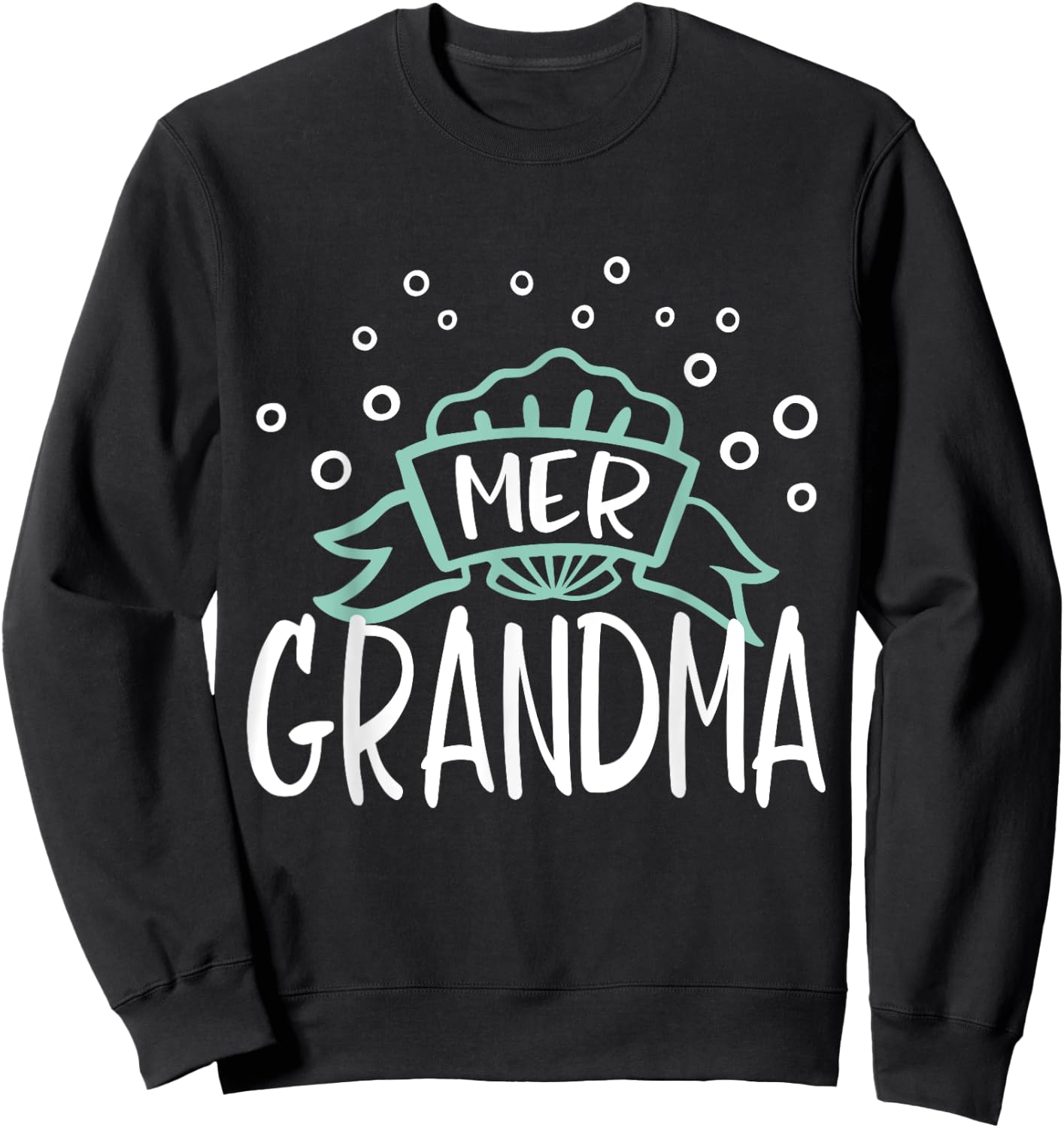 Mer Grandma Mermaid Matching Family Sweatshirt - Sweatshirt | Black