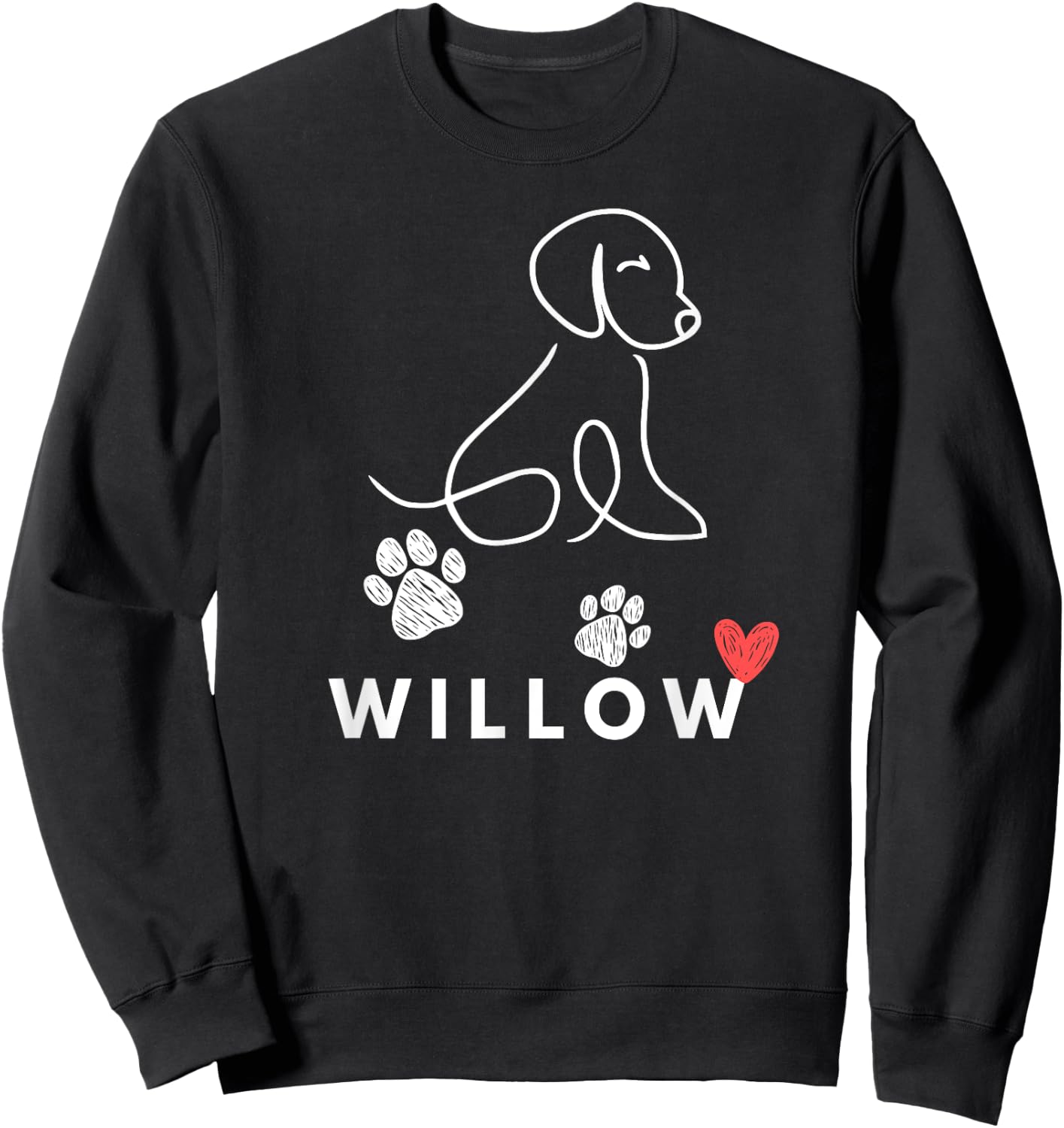 Willow Dog nametag Gift my Puppy Dog named Willow Sweatshirt - Sweatshirt | Black