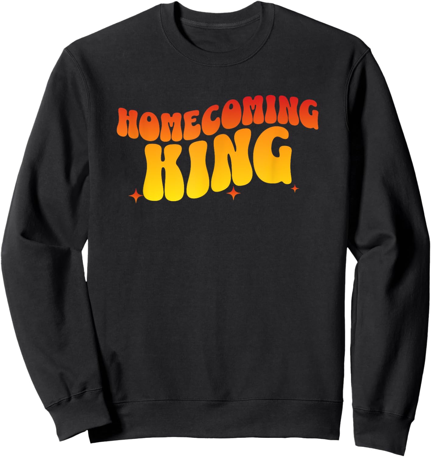 Matching Highschool Homecoming King Retro Wavy Text Sweatshirt - Sweatshirt | Black