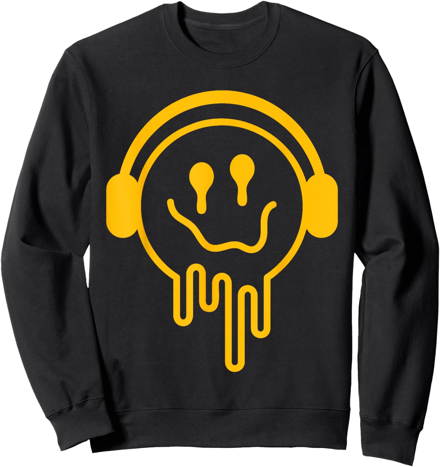 Melting Smile Funny Smiling Melted Dripping Happy Face Cute Sweatshirt - Sweatshirt | Black