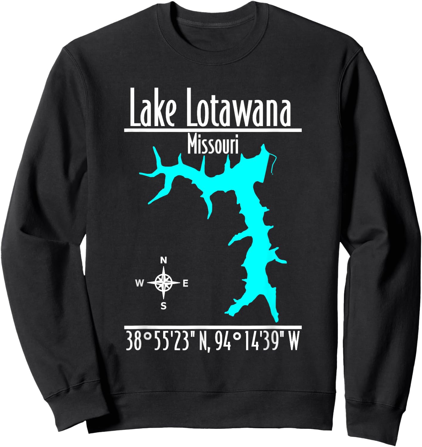 Modern Lake Lotawana, Missouri Sweatshirt - Sweatshirt | Black