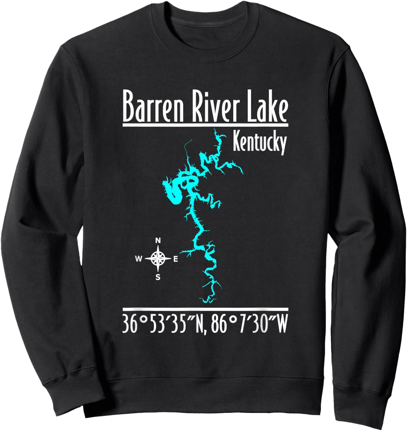 Modern Barren River Lake - Kentucky Sweatshirt - Sweatshirt | Black