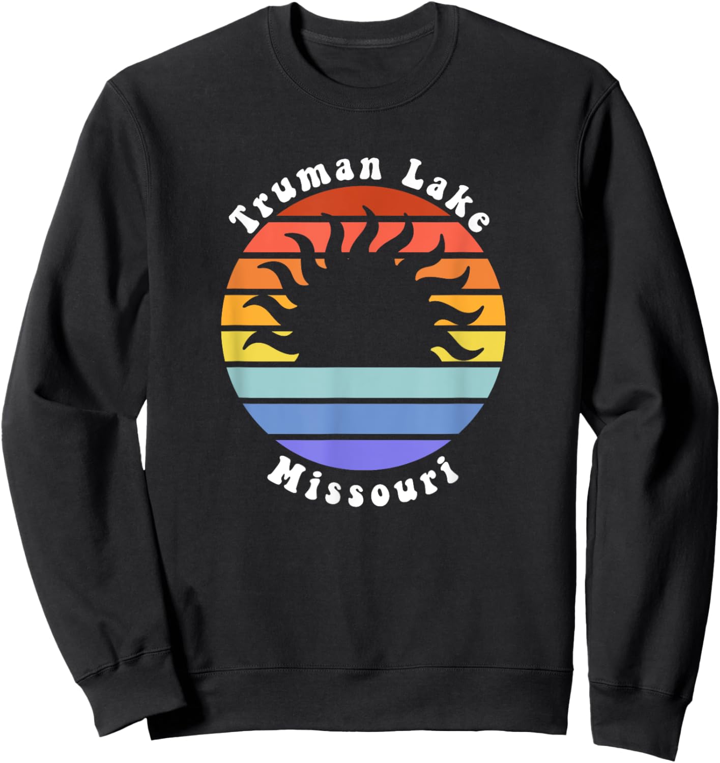 Truman Lake Missouri Sunrise Vacation Souvenir Sweatshirt - Sweatshirt | Black
