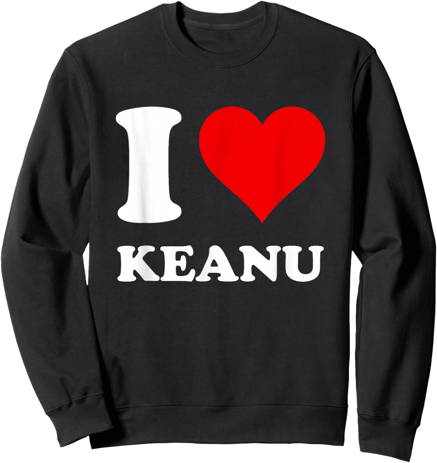 Red Heart I Love Keanu Sweatshirt - Sweatshirt | Black