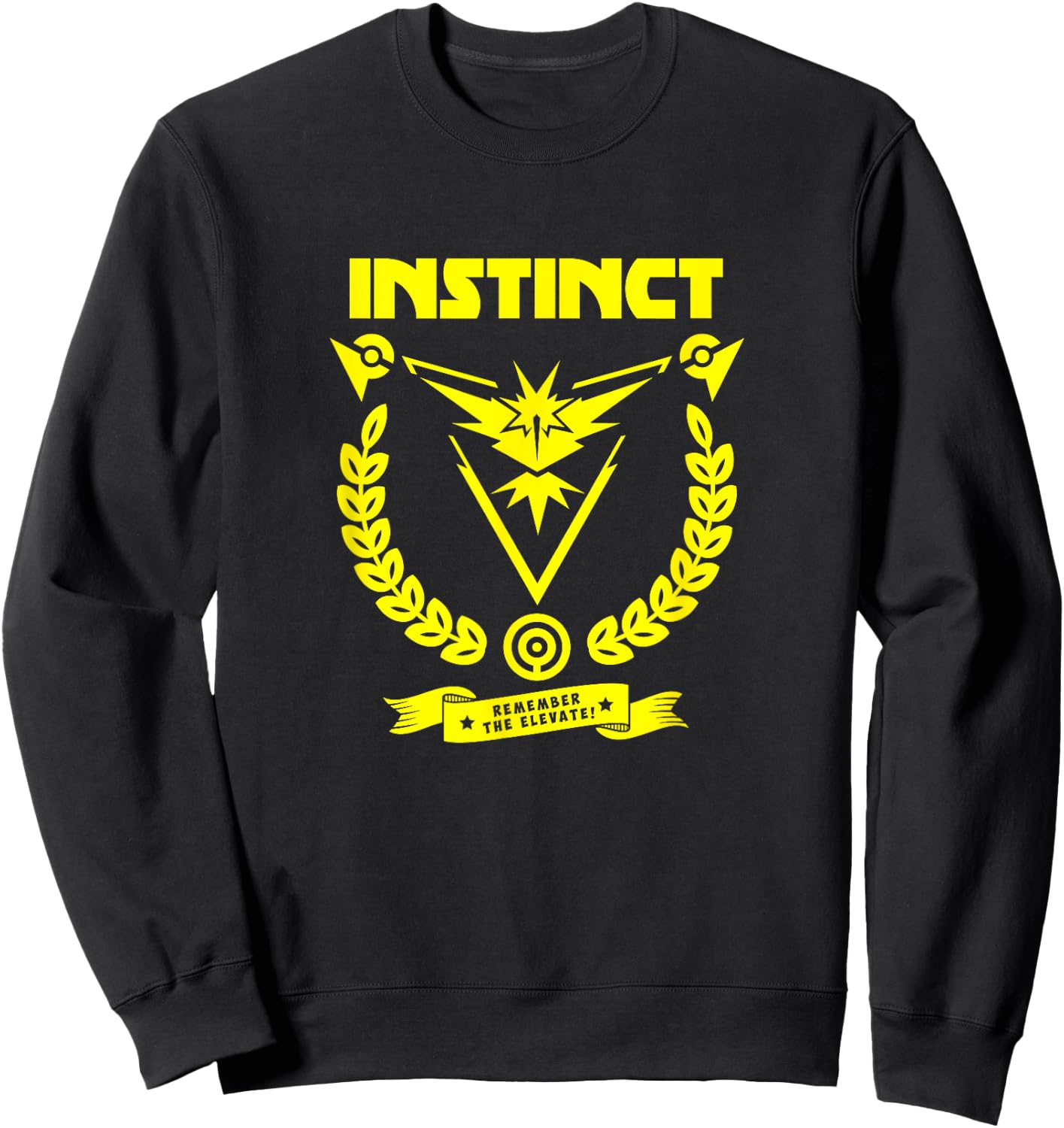 On The Level Designs Instinct Elite Elevate - Men's -Adults Black Small Classic Fit Short Sleeve Crew Collar Sweatshirt - Sweatshirt | Black