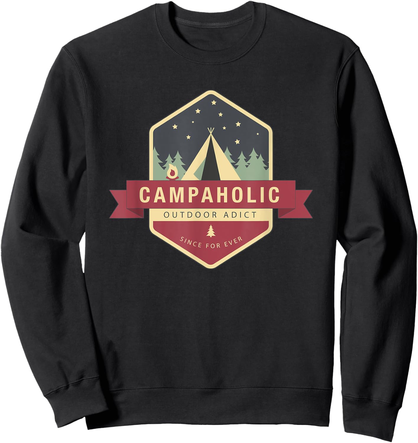 Campaholic Outdoor Addict with a tent Sweatshirt - Sweatshirt | Black