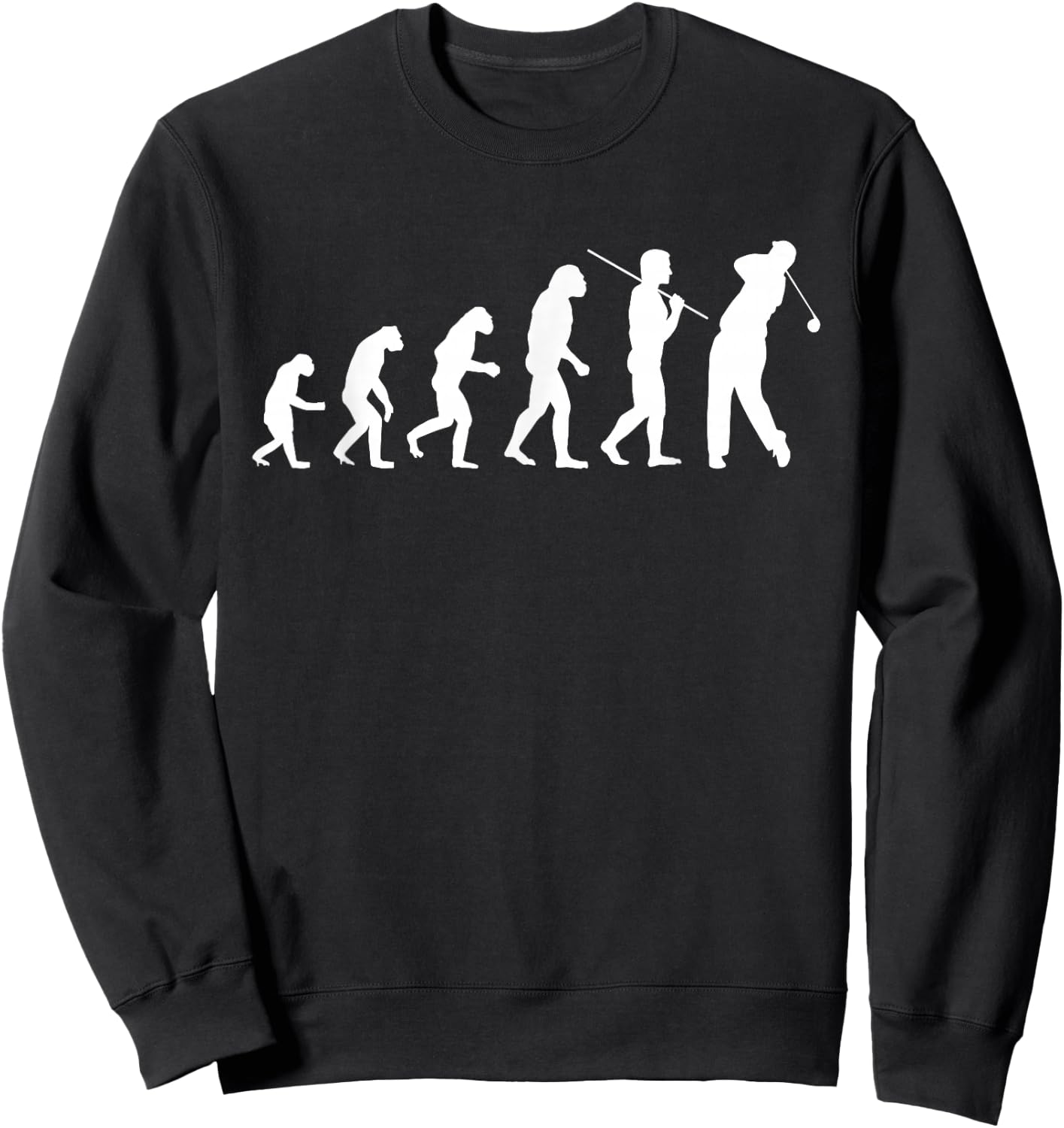 Golf Evolution From Caveman to a Golfer Sweatshirt - Sweatshirt | Black