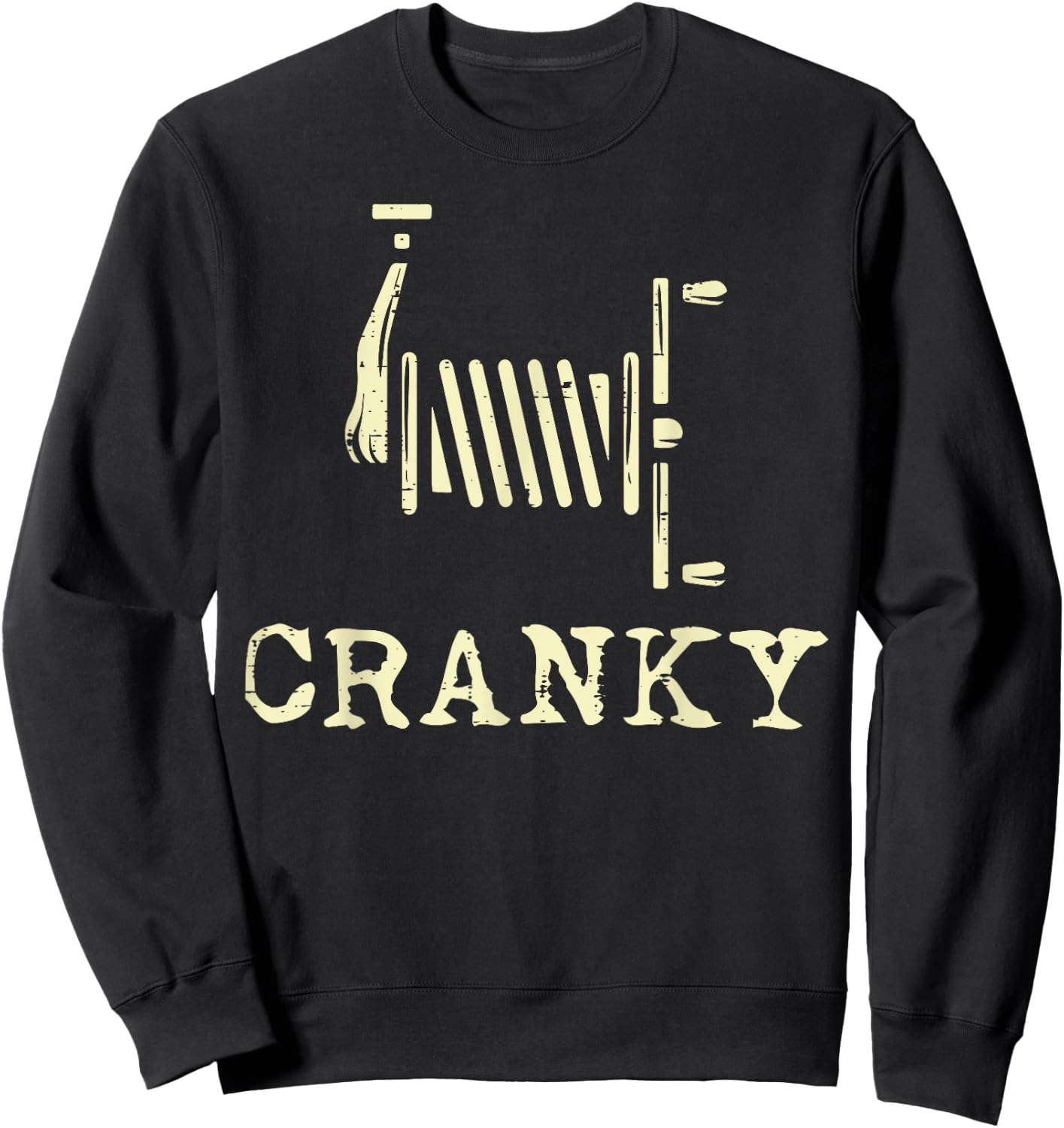 Cranky Fishing Reel Funny Crankbait Fisherman Dad Men Women Sweatshirt - Sweatshirt | Black