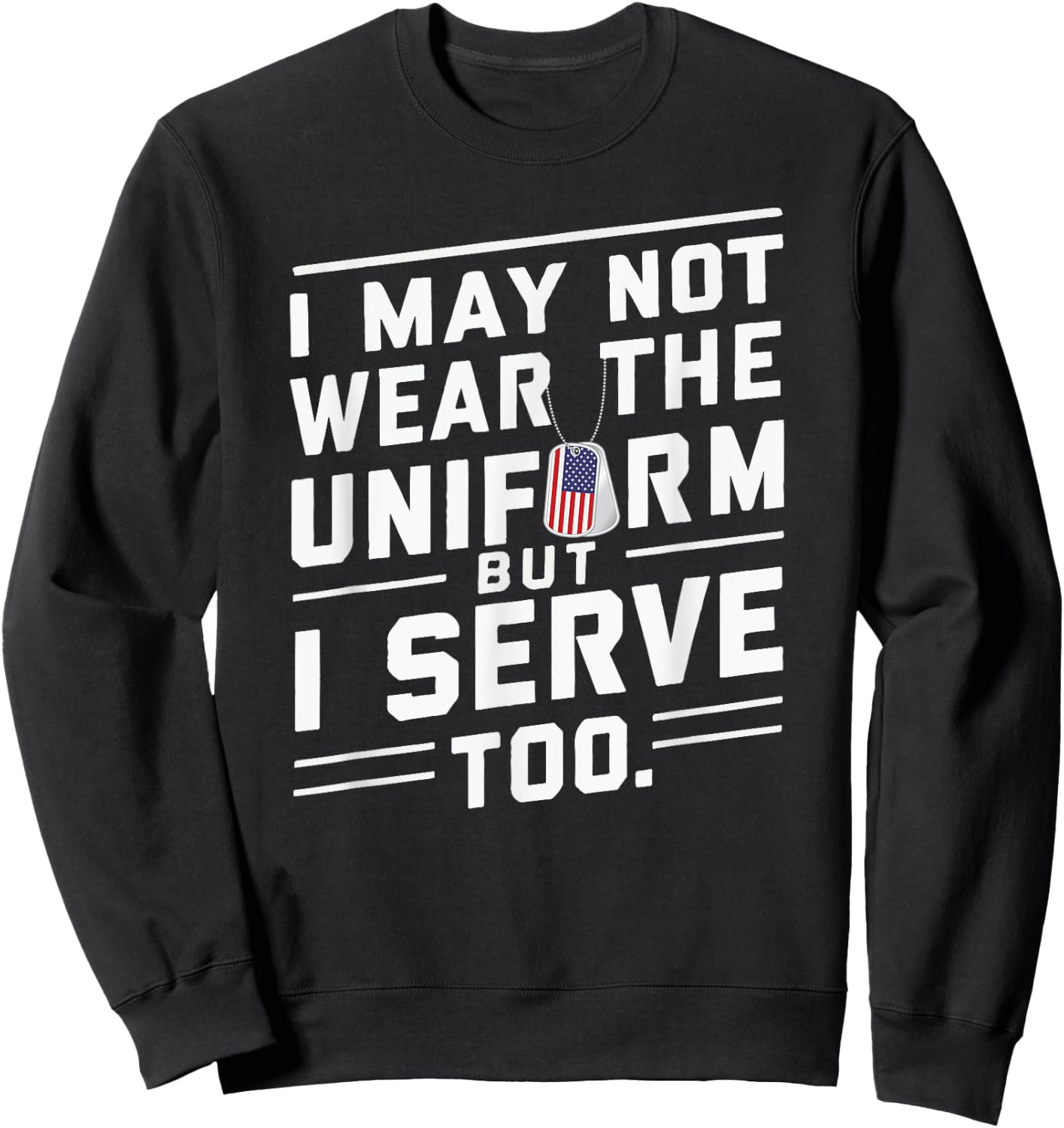 Army Wife Husband Proud Flag Dog Tag Military Spouse Day Women Girls Kids Sweatshirt - Sweatshirt | Black