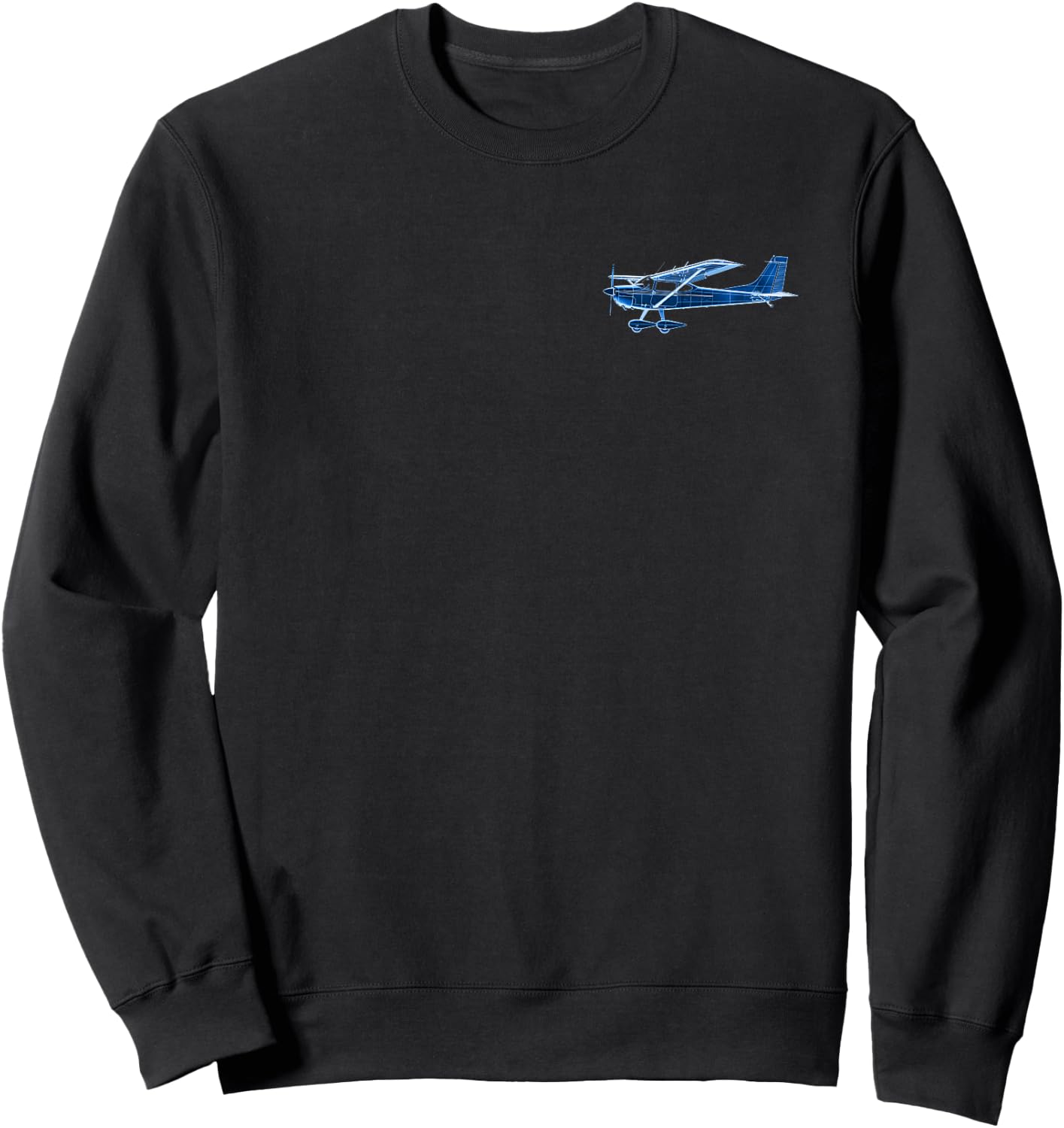 Pilot C172 Flying Airplane Mode On (2-Sided) Sweatshirt - Sweatshirt | Black