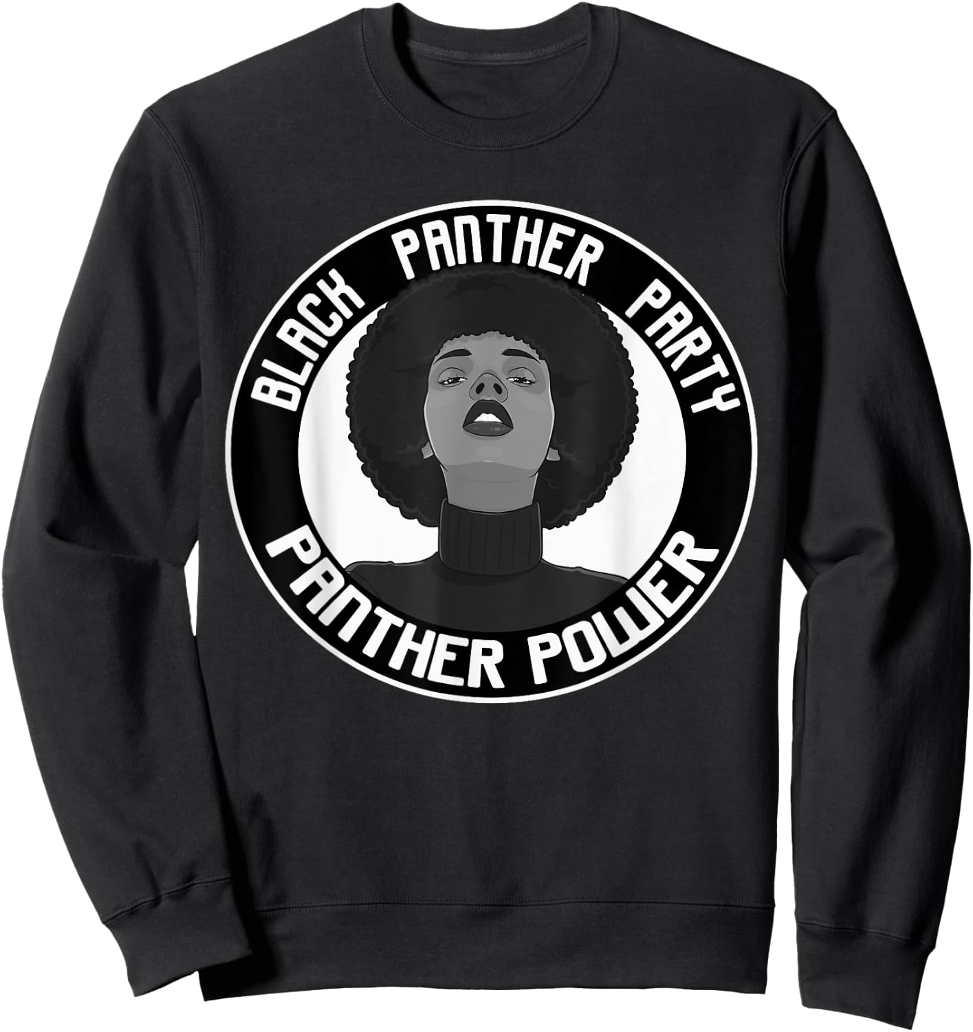 Black History Panther Party Logo Afro Hair Vintage BPP Sweatshirt - Sweatshirt | Black