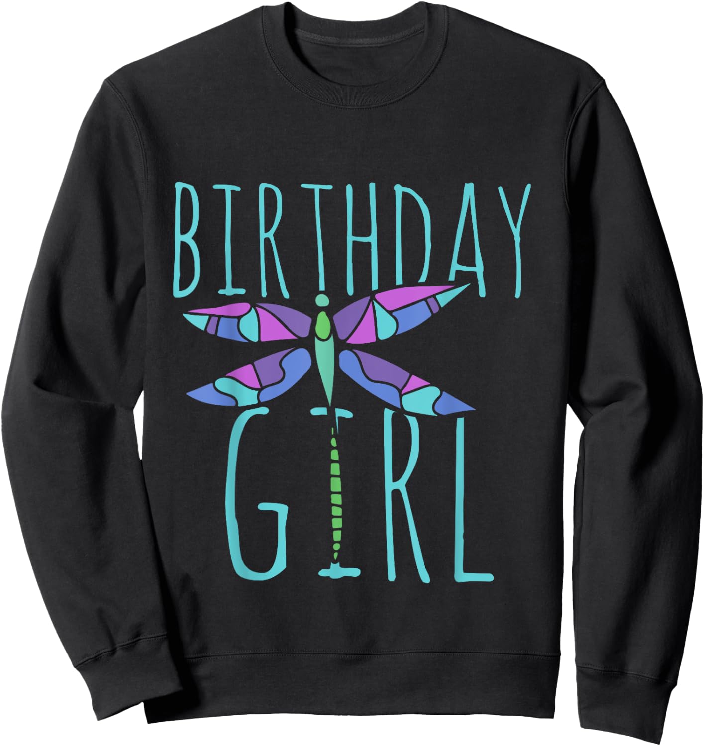 Birthday girl shirt Dragonfly birthday party shirts Sweatshirt - Sweatshirt | Black