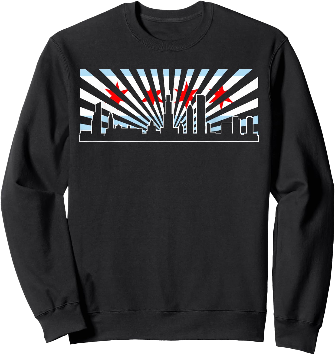 Chicago Flag Skyline Shirt | Know About Chicago Gift Sweatshirt - Sweatshirt | Black