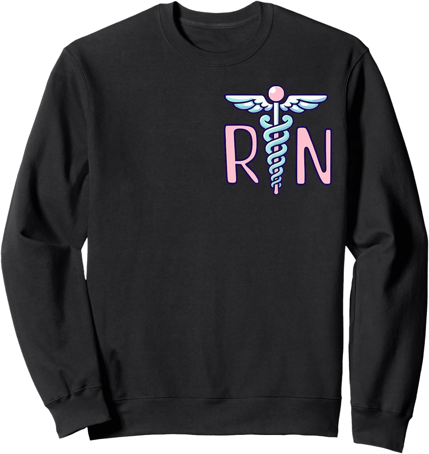 RN | Cute Nurse Design Logo | Nurse Gifts Sweatshirt - Sweatshirt | Black