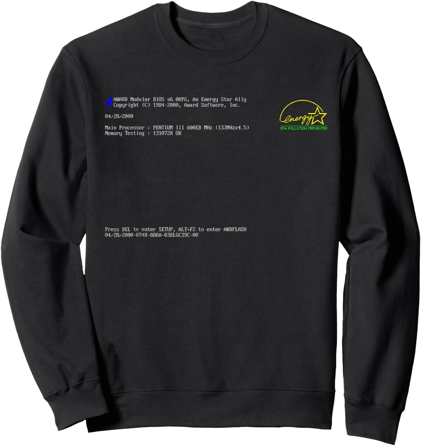 BIOS - Old School Tech Vibes: BIOS Screen Sweatshirt - Sweatshirt | Black