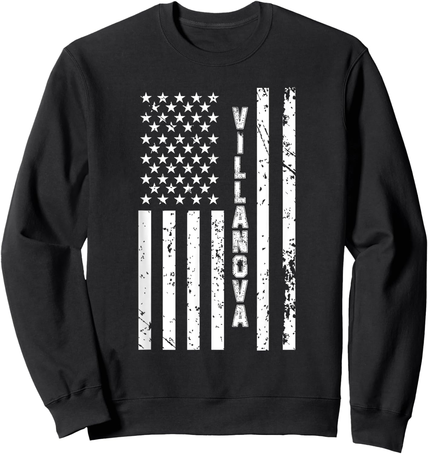Villanova United States Patriotic American Flag Sweatshirt - Sweatshirt | Black