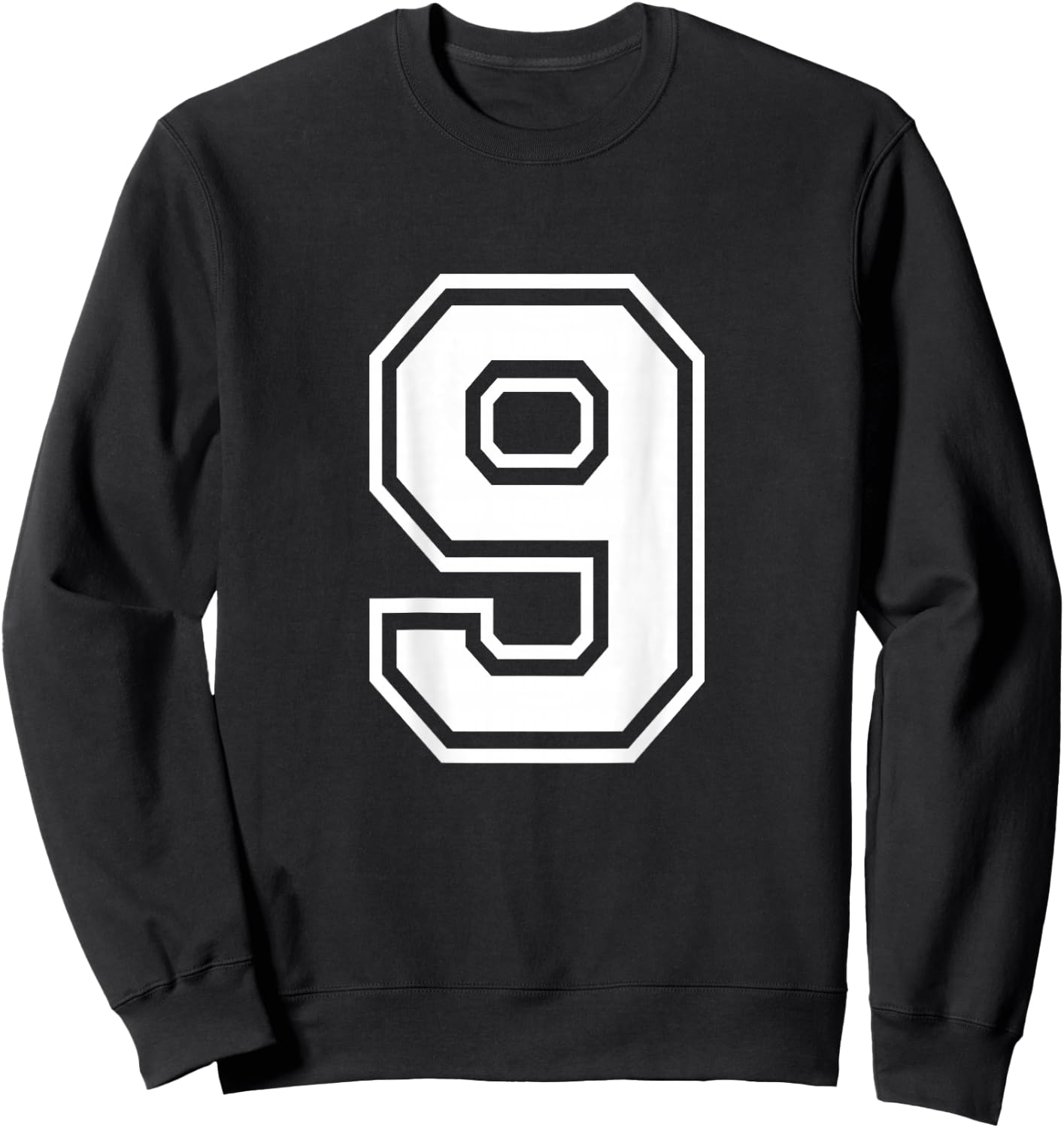 Number 9 Shirt Sports Player Number BACK of Shirt Sweatshirt - Sweatshirt | Black