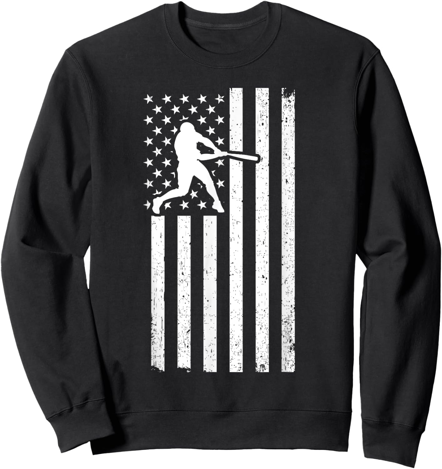 USA Flag Patriot Baseball & Softball Sport & Sweatshirt - Sweatshirt | Black