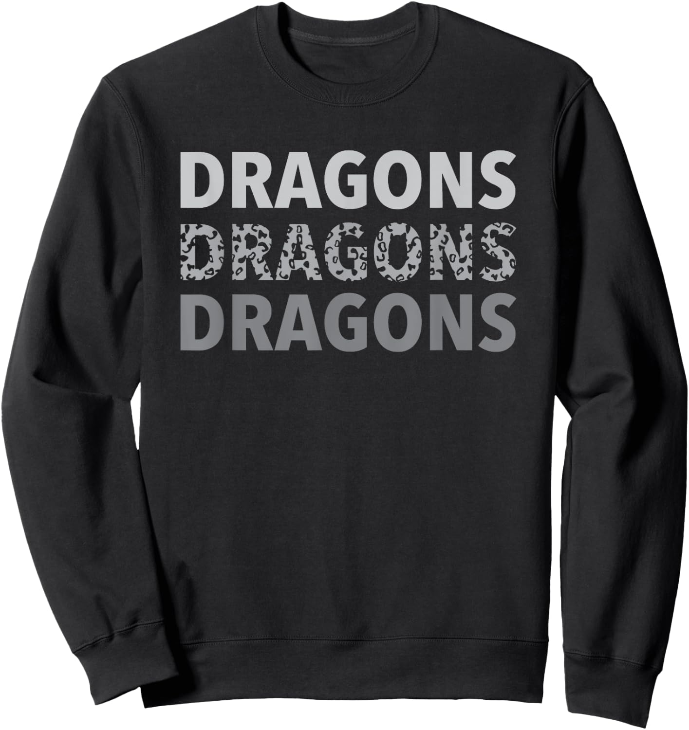 AS Dragons Leopard Cheetah Mascot School Sweatshirt - Sweatshirt | Black