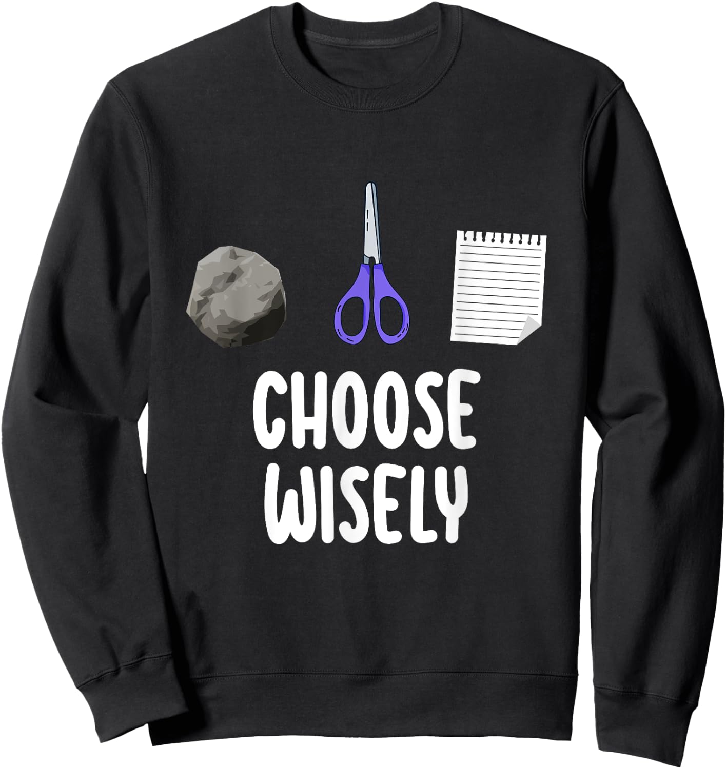 Rock Paper Scissors Hand Game Shirt Funny Choose Wisely Kids Sweatshirt - Sweatshirt | Black
