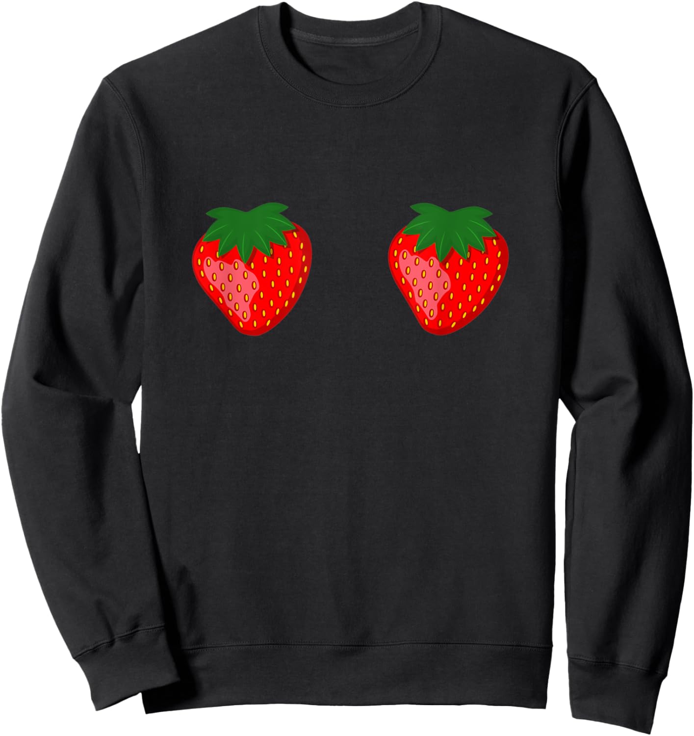 Strawberry Boobs Funny Sweatshirt - Sweatshirt | Black