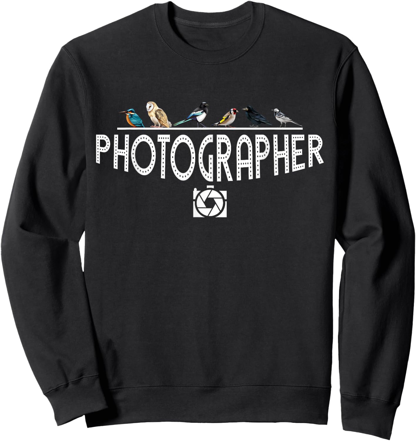 Retro Vintage Bird Photographer Silhouette Sweatshirt - Sweatshirt | Black
