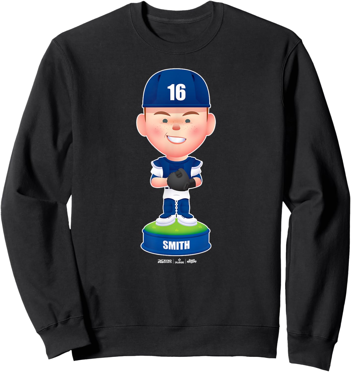 Will Smith Los Angeles Baseball Bobblehead MLBPA Sweatshirt - Sweatshirt | Black