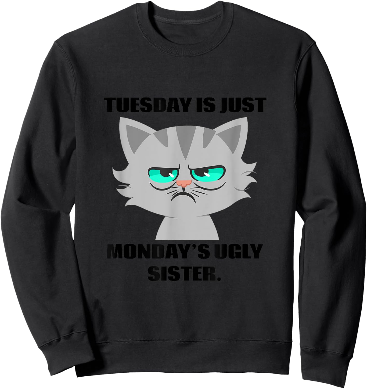 Tuesday Is Just Monday's Ugly Sister Funny Boy's T Shirt Sweatshirt - Sweatshirt | Black