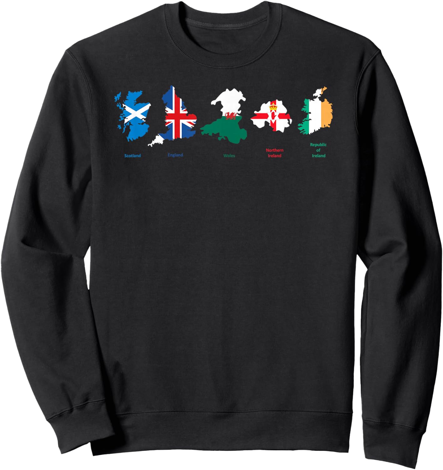 British Isles Sea Ireland Scotland Wales England Map Coins Sweatshirt - Sweatshirt | Black