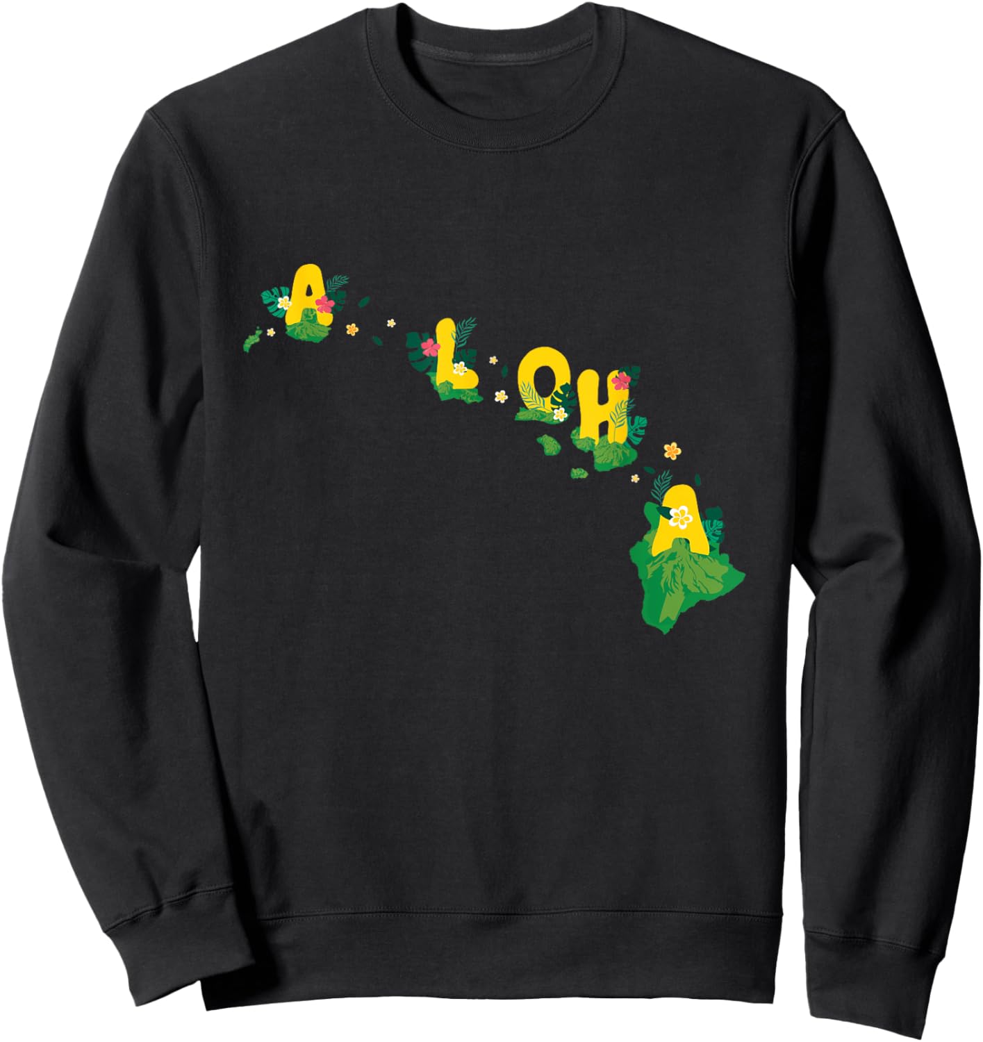 Hawaiian Islands Aloha - Maui Kahui Oahu and Big Island Sweatshirt - Sweatshirt | Black