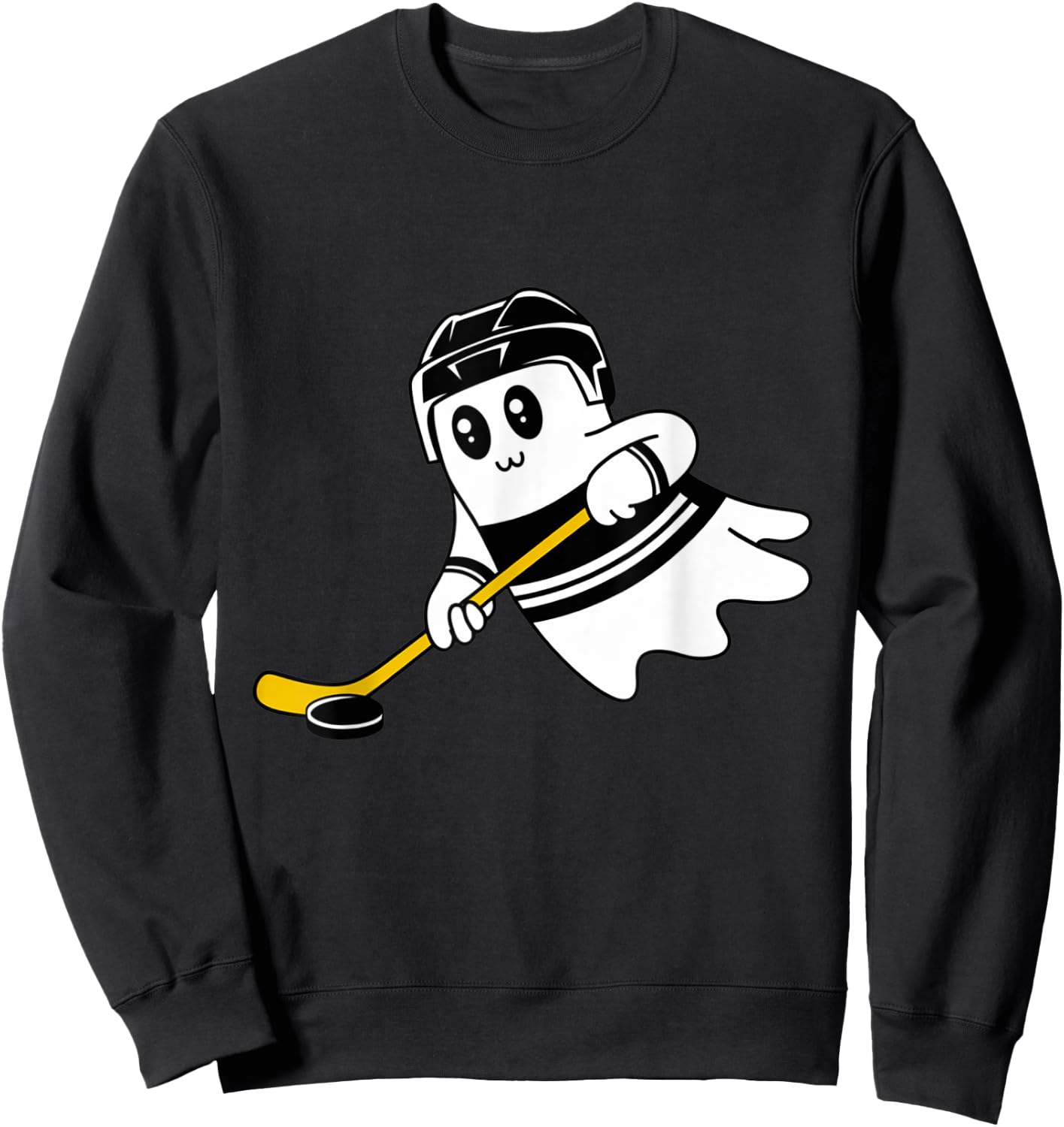 Ghost Playing Ice Hockey Halloween Costume Sports Men Boys Sweatshirt - Sweatshirt | Black